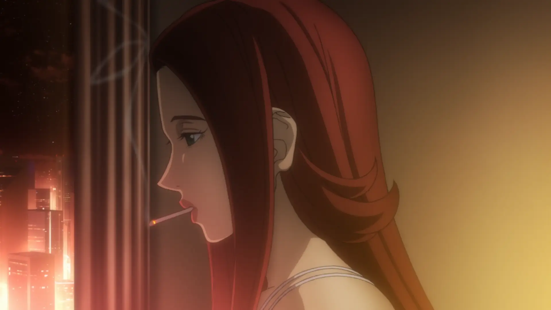 Smoking is not good lady! I still don't understand her role aside from being fanservice in a series without much of it.