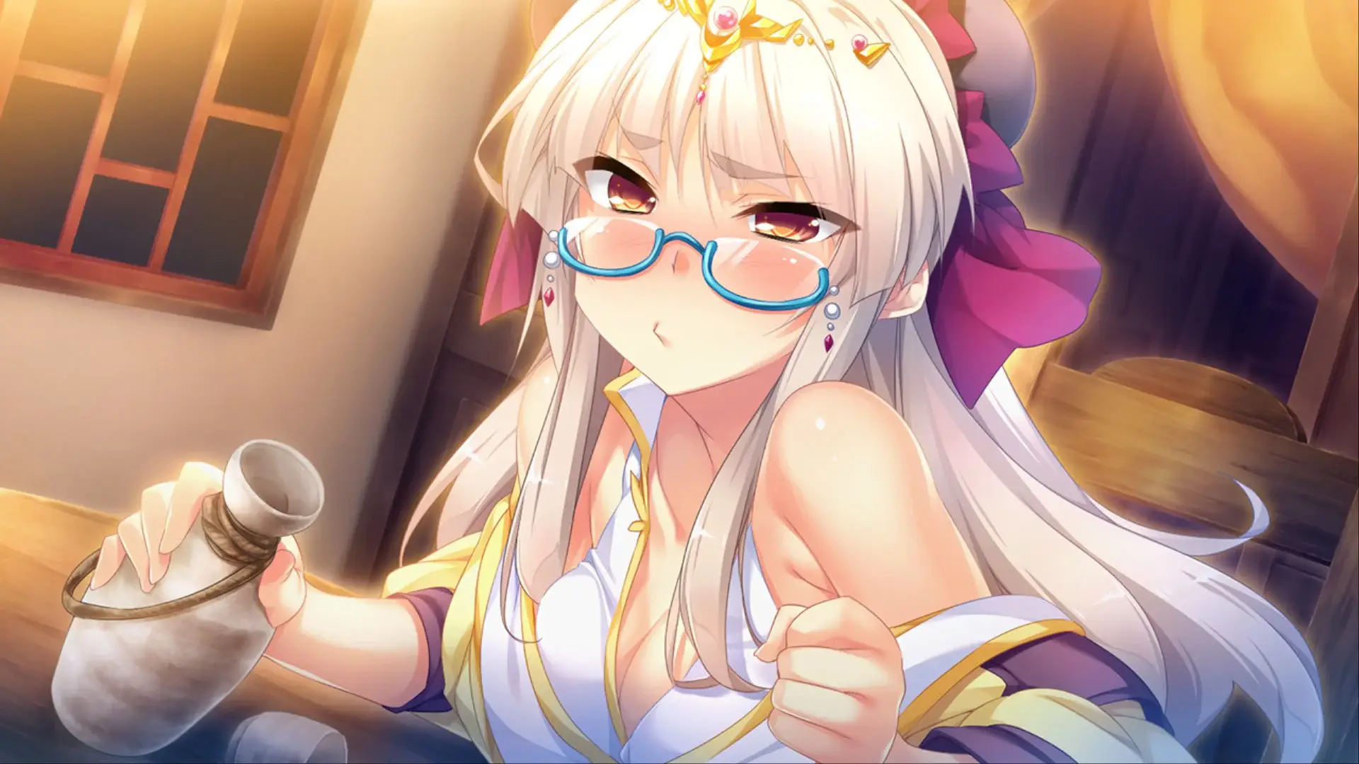 Maachi really needs to unwind after all that Reiha puts her through. You can see her here half drunk talking to Kazuto.