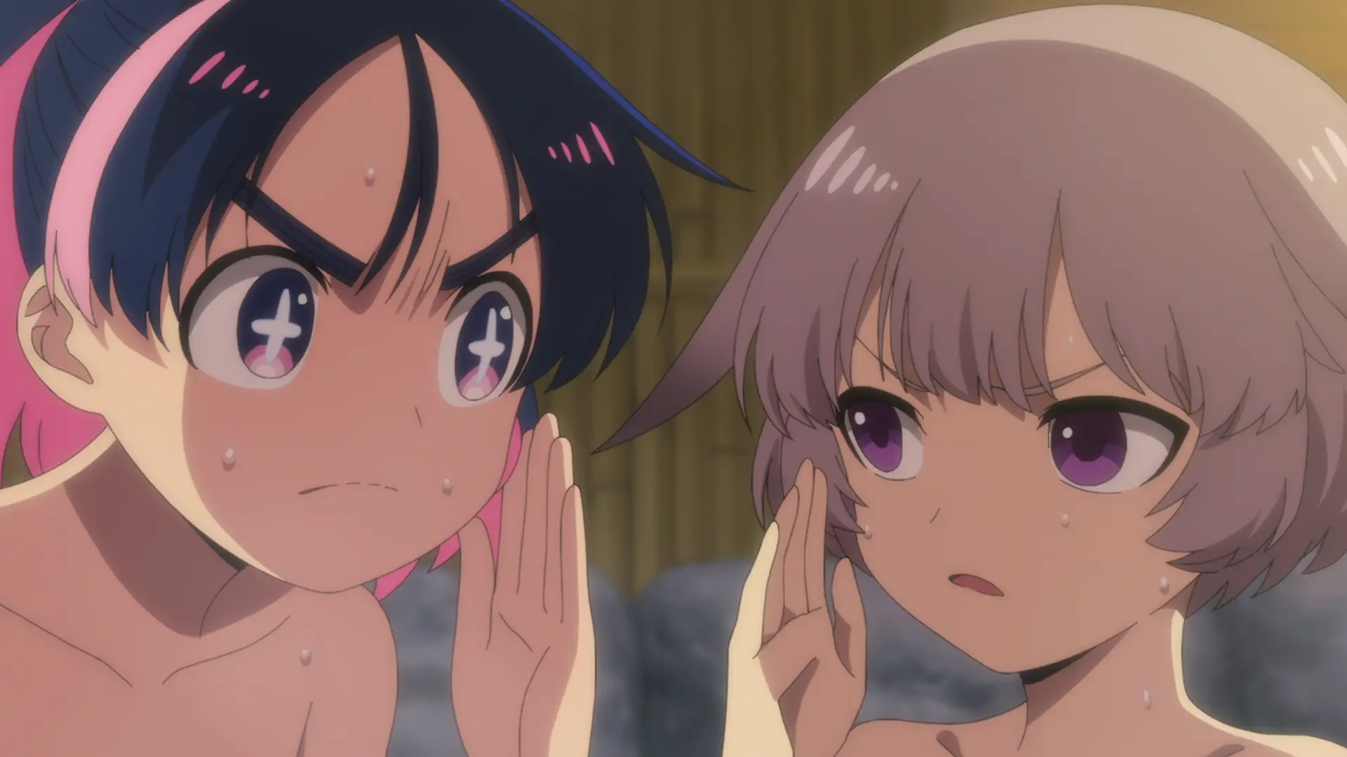 The two weaker (relatively) heroines of the hot springs are collaborating to try and defeat Yashiro's resistance. *nods*