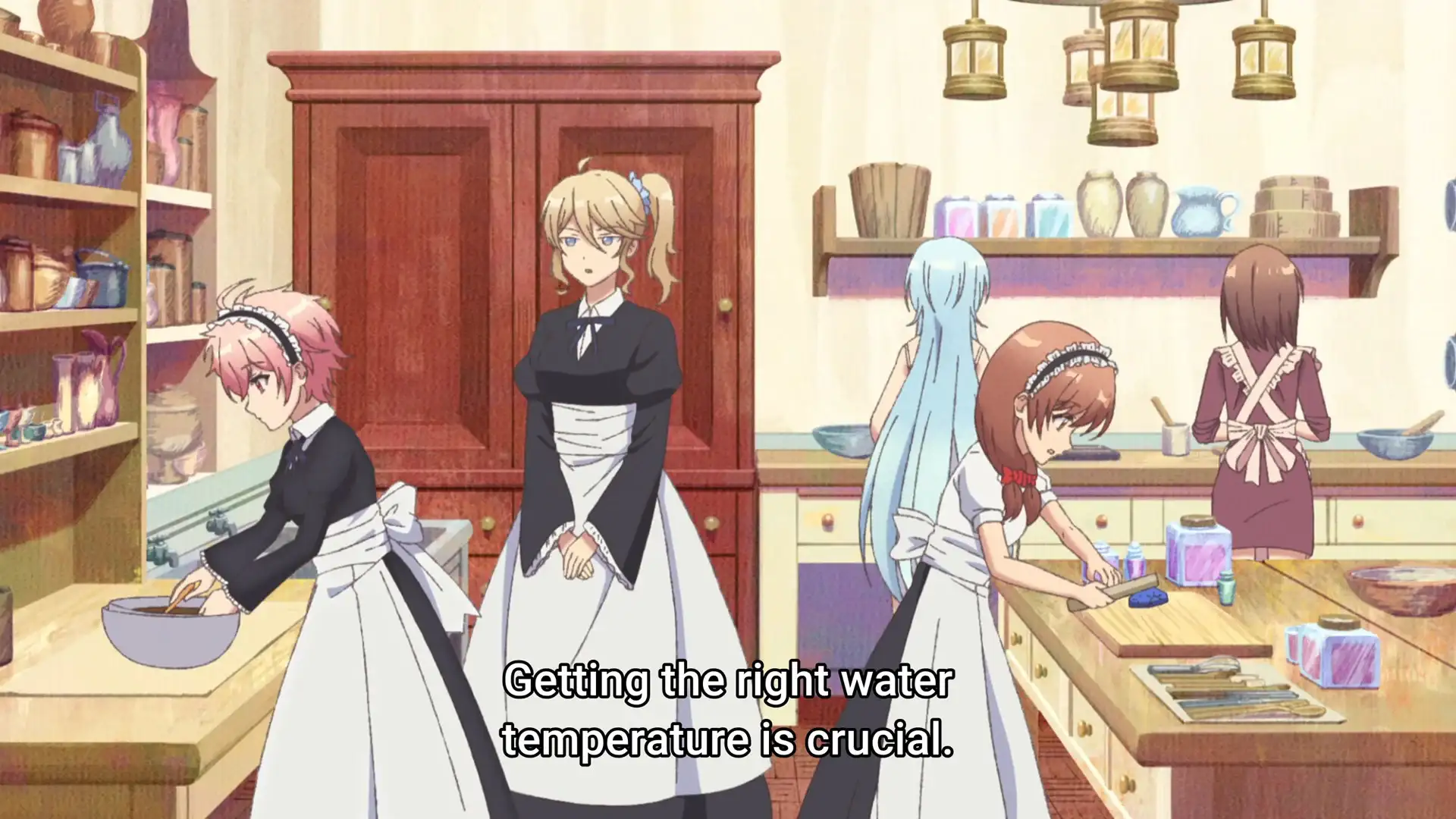 All the girls are hard at work to make the chocolate for the people they like. Cecilia of course, but also Mikana, Teal and Happiness!