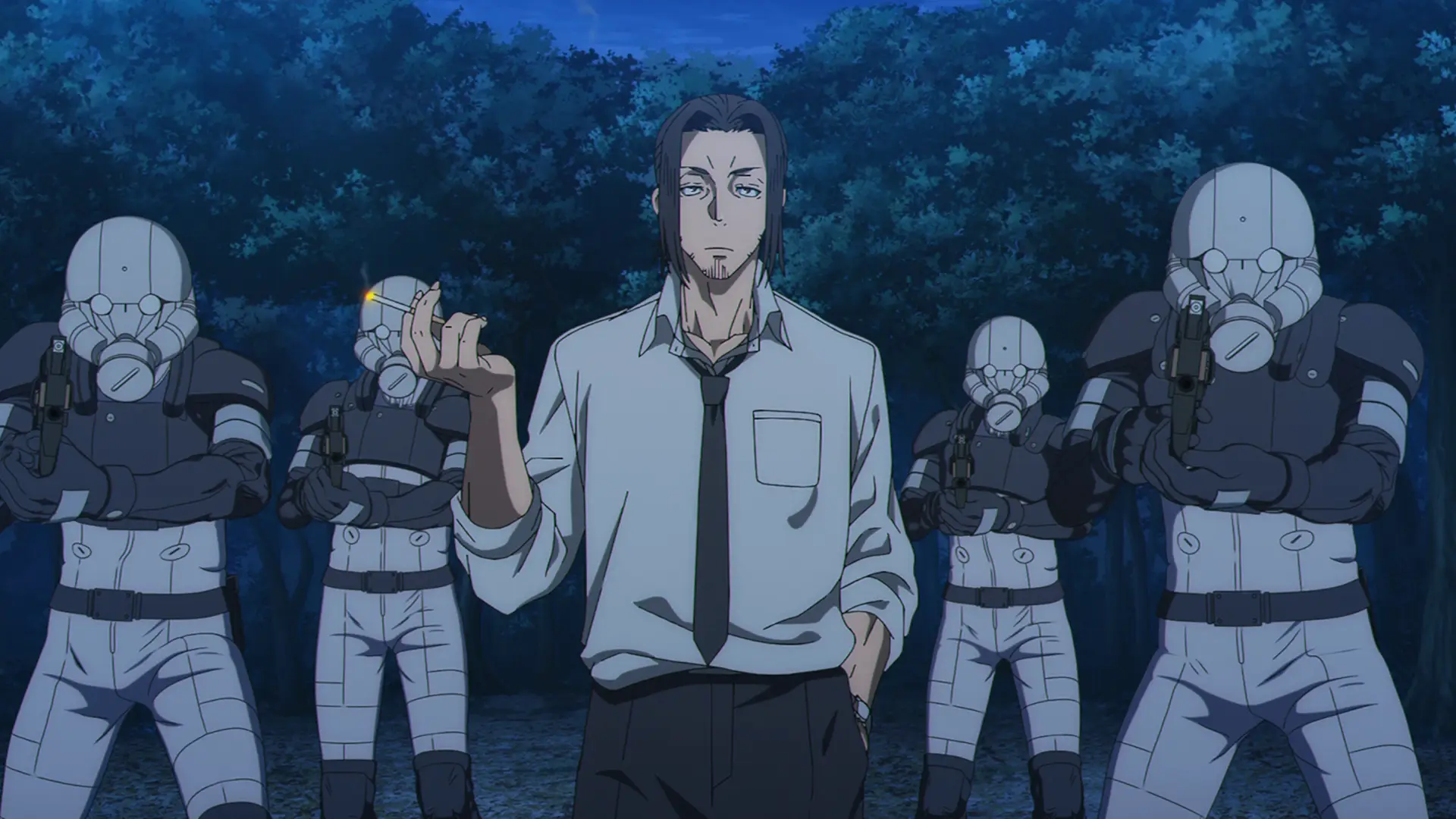 Typical government organization, what's the point of putting a mask on everyone? I know I know, it's to make the dude at the center more visible, still look silly though.
