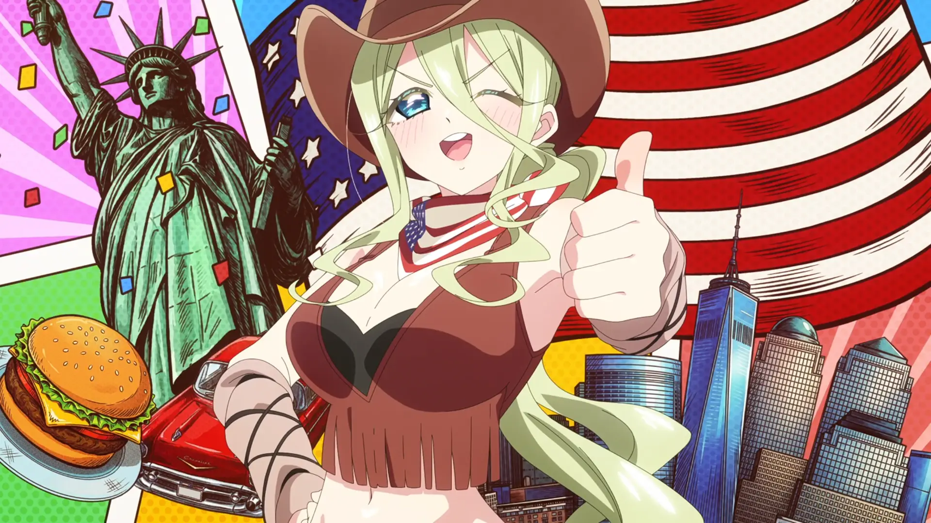 Look at Nadeshiko, she's the perfect American. Just need a gun or two and it'd complete the perfect picture of the average American.
