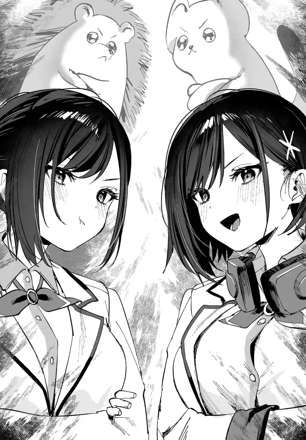 The battle of the ages, two small animals fighting over one guy!