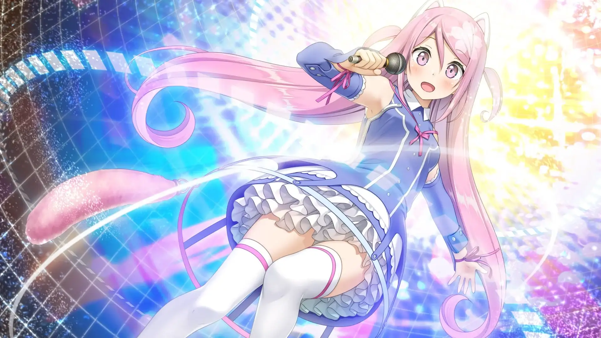 Virtual idol Kirika showing off her skills.