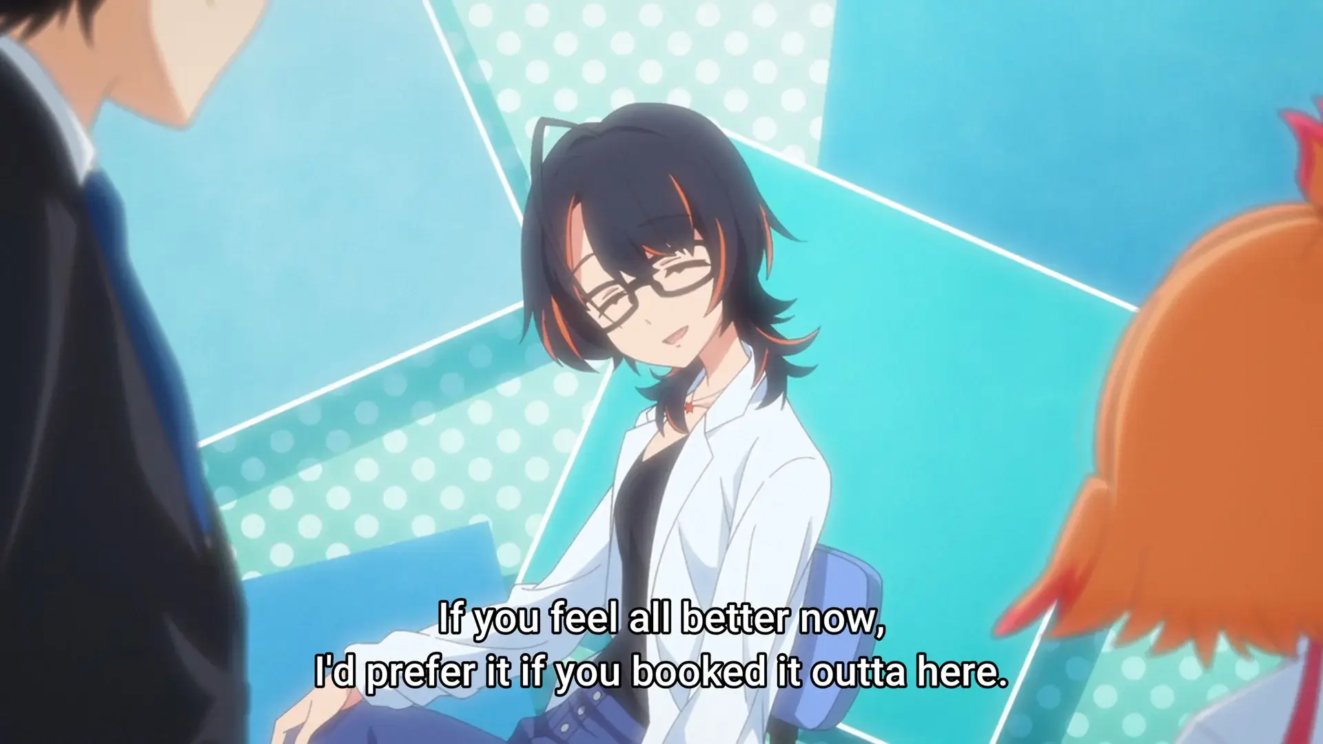 We also got a small peak at the nurse Karasuma, she looks to be quite a chill person. Quite like her hair design, are those meches?