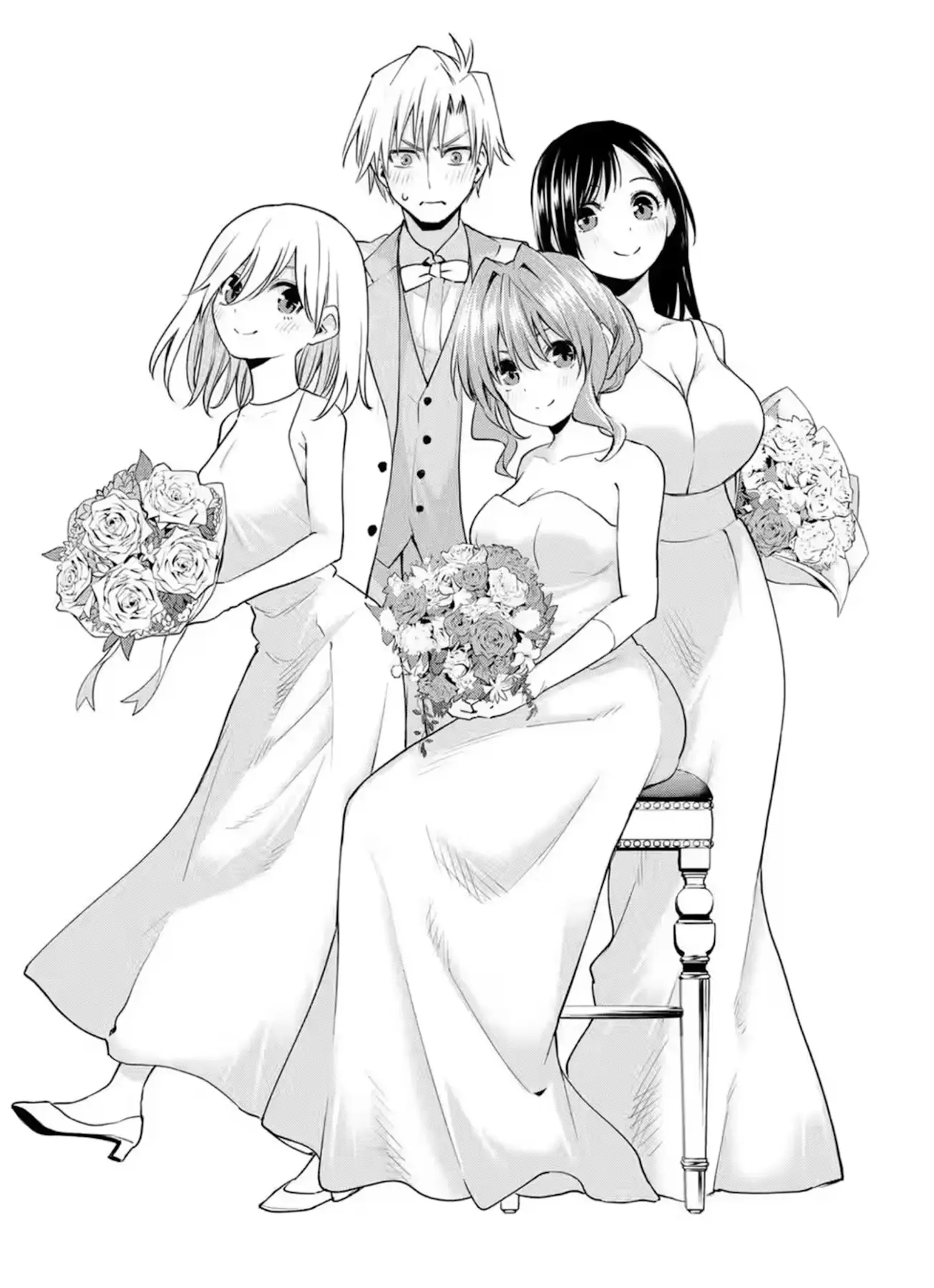 The best possible end result, marriage with all three. Will we be able to get an harem ending in this series I wonder?