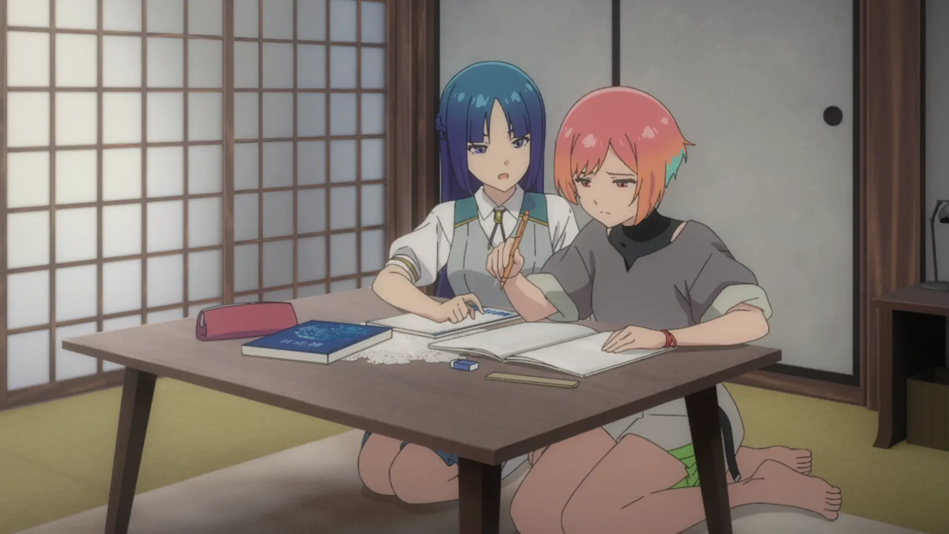 Of course there's an obligatory scene to let us sniff the yuri, but they didn't actually develop on it. Shame on you writer, shame on you!