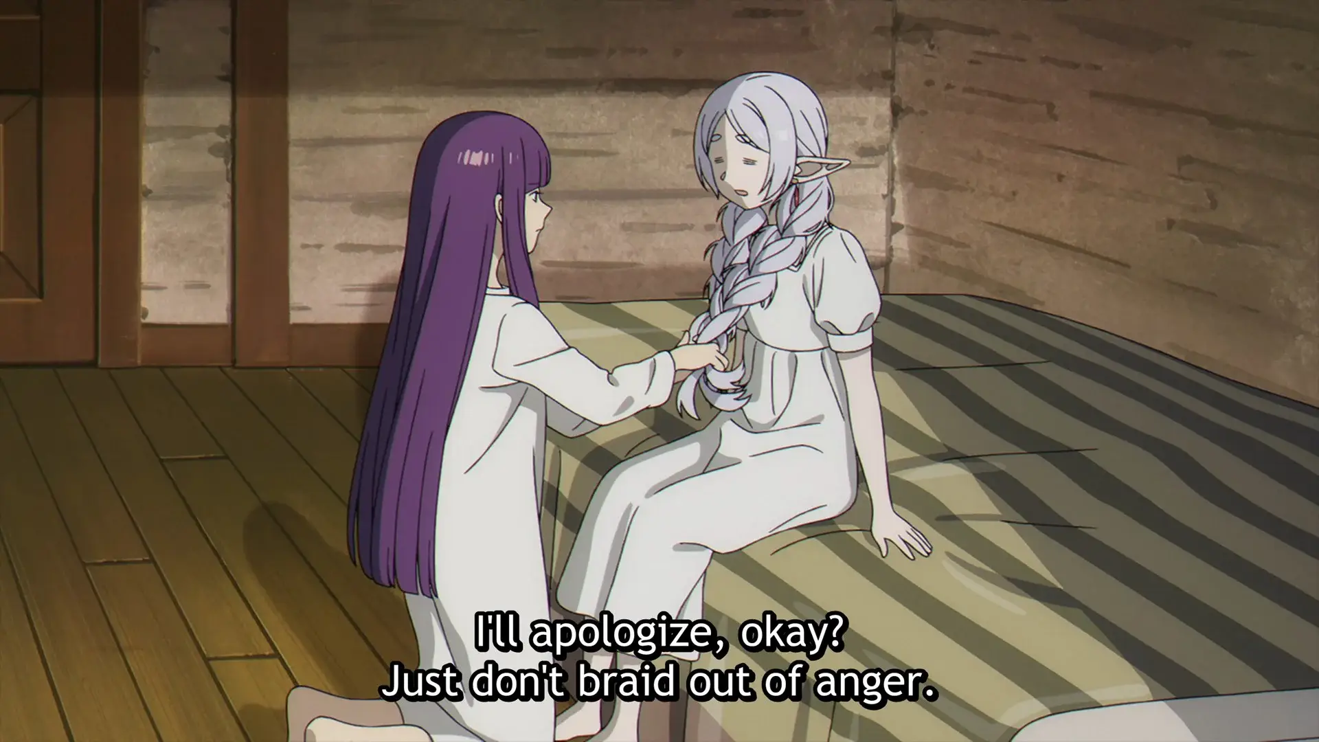 Fern ways to pay back against Frieren are hilarious. Plus Frieren looks cute with braids!