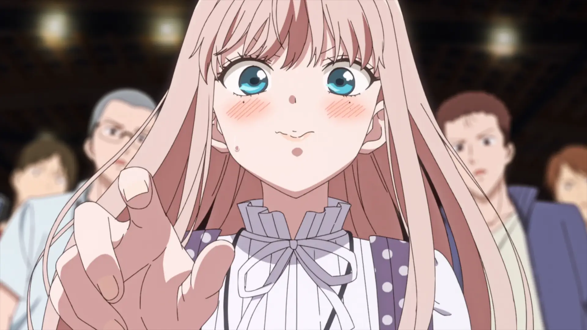 Mio's absolutely adorable face when she wins her first match against an NPC. That's the face of joy and she can't hide it simply!