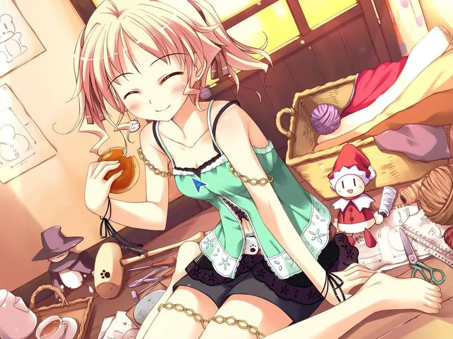 Best girl with all her puppets. She's a doll maker after all!