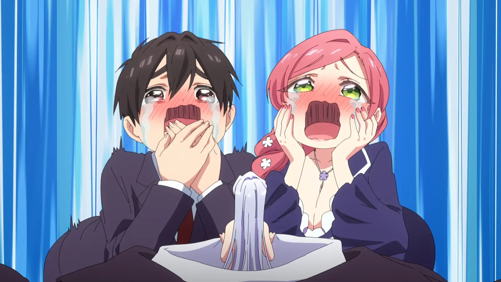 I love that when it comes to fawning over the heroines the best partner for Rentarou is Hahari. They're perfect together!