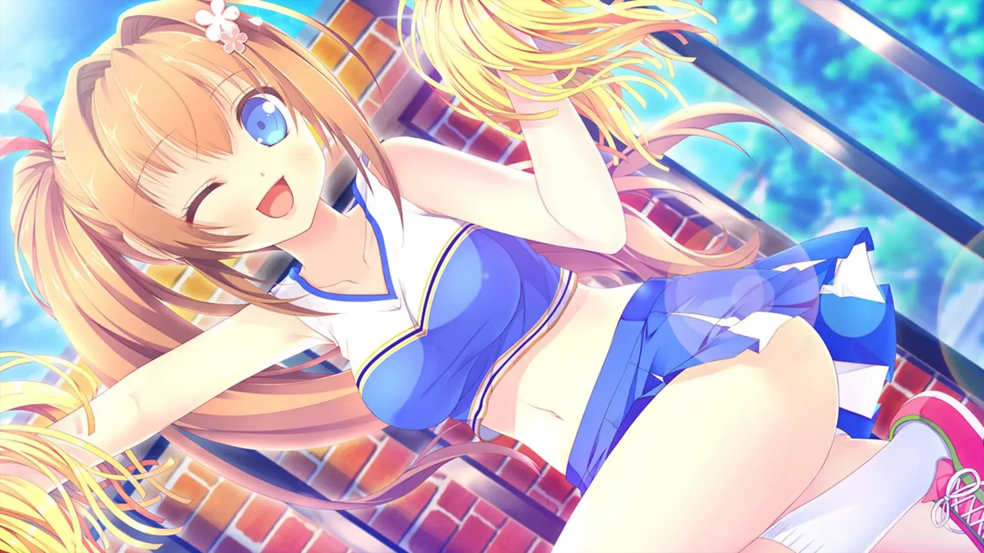 Chiho is a great cheerleader, well at least she can wear the outfit, not sure the ability.