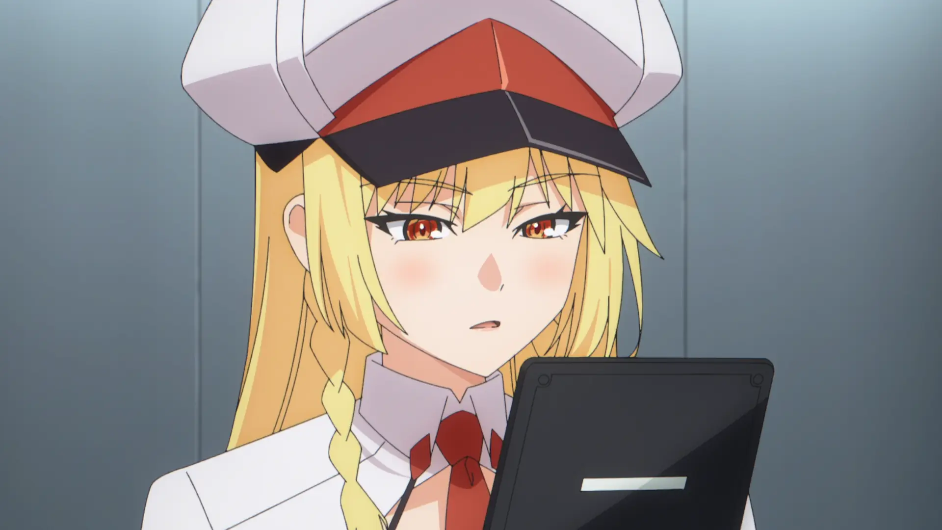 Serena design is the typical space officer one, but look at her. Blonde with that outfit? That's ultra hot!