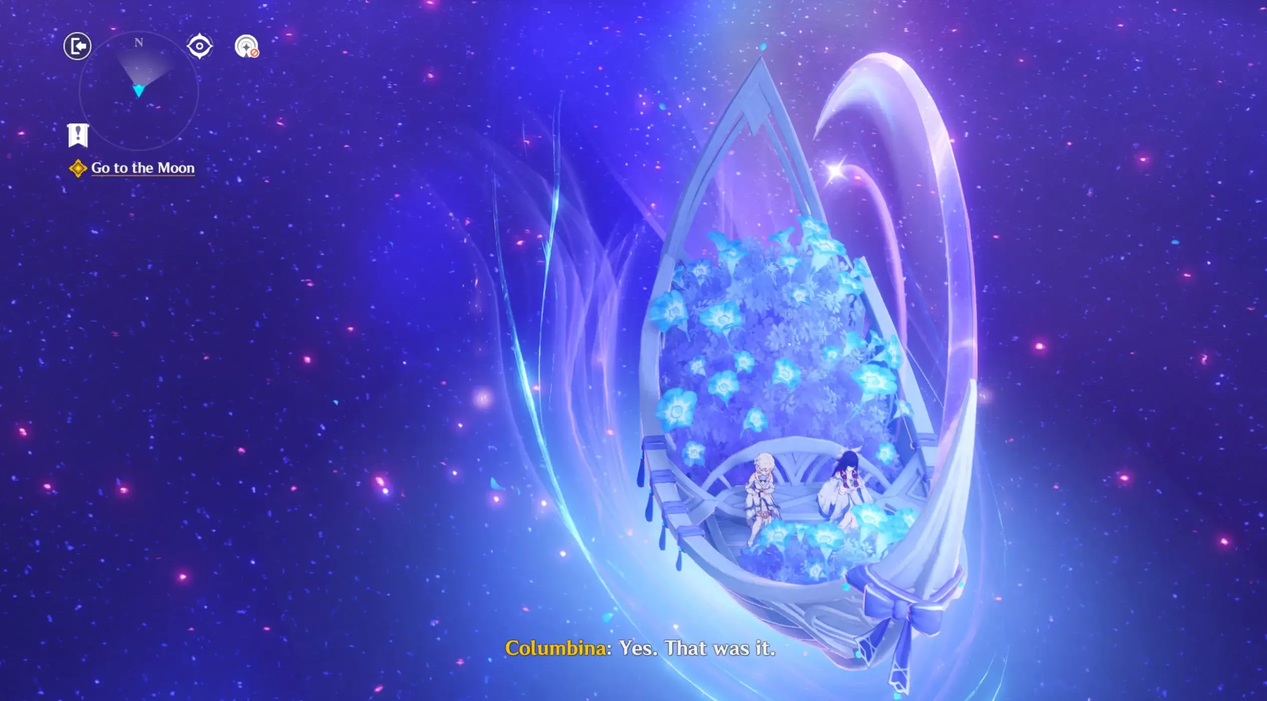 Lumine and Columbina going to the moon