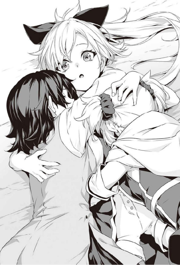 Menou hugging her harem!