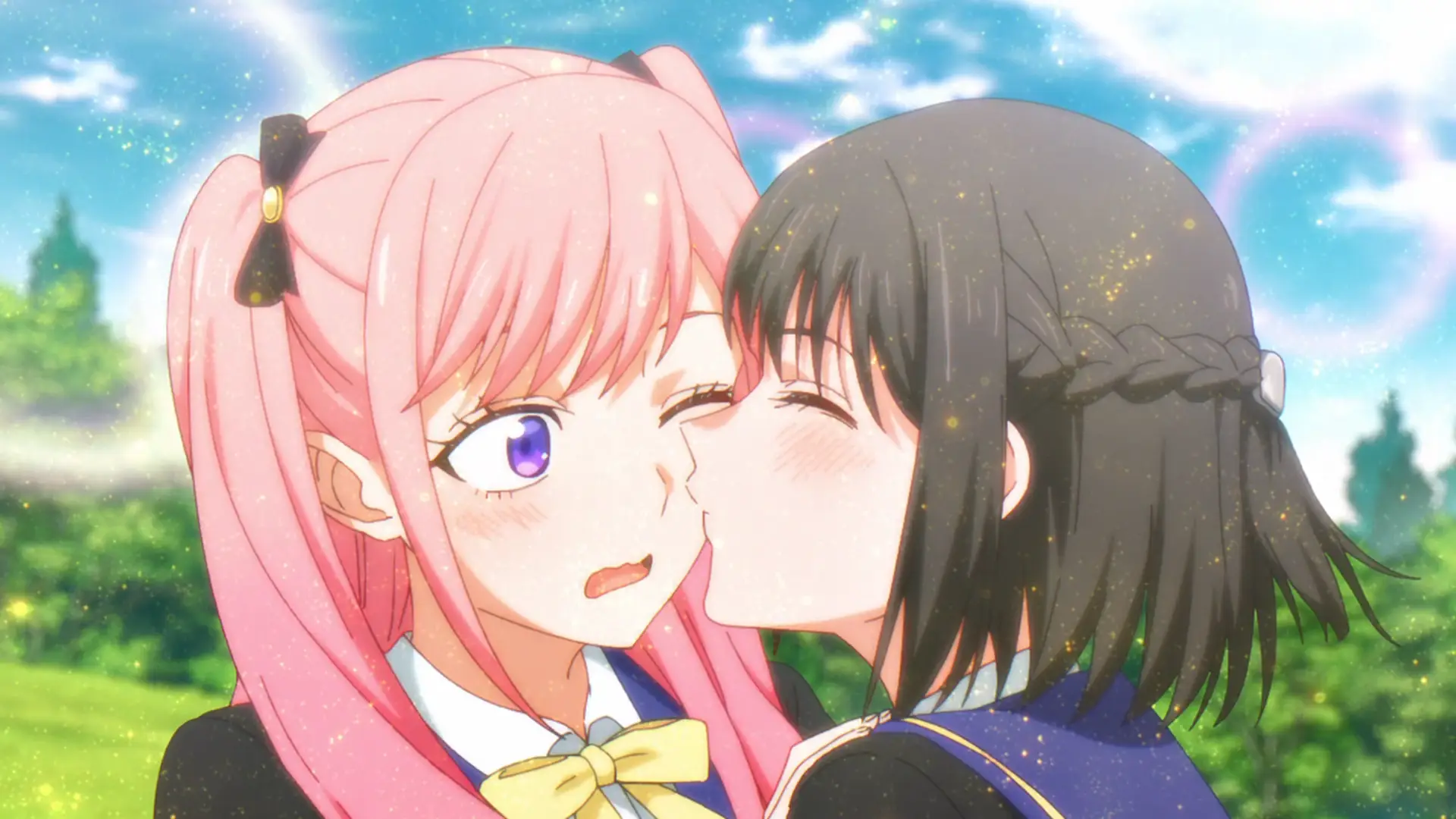 Hana drunk self becomes way more honest and even goes on for the kiss with Spica. The yuri sensor is tingling, I can't stop it!