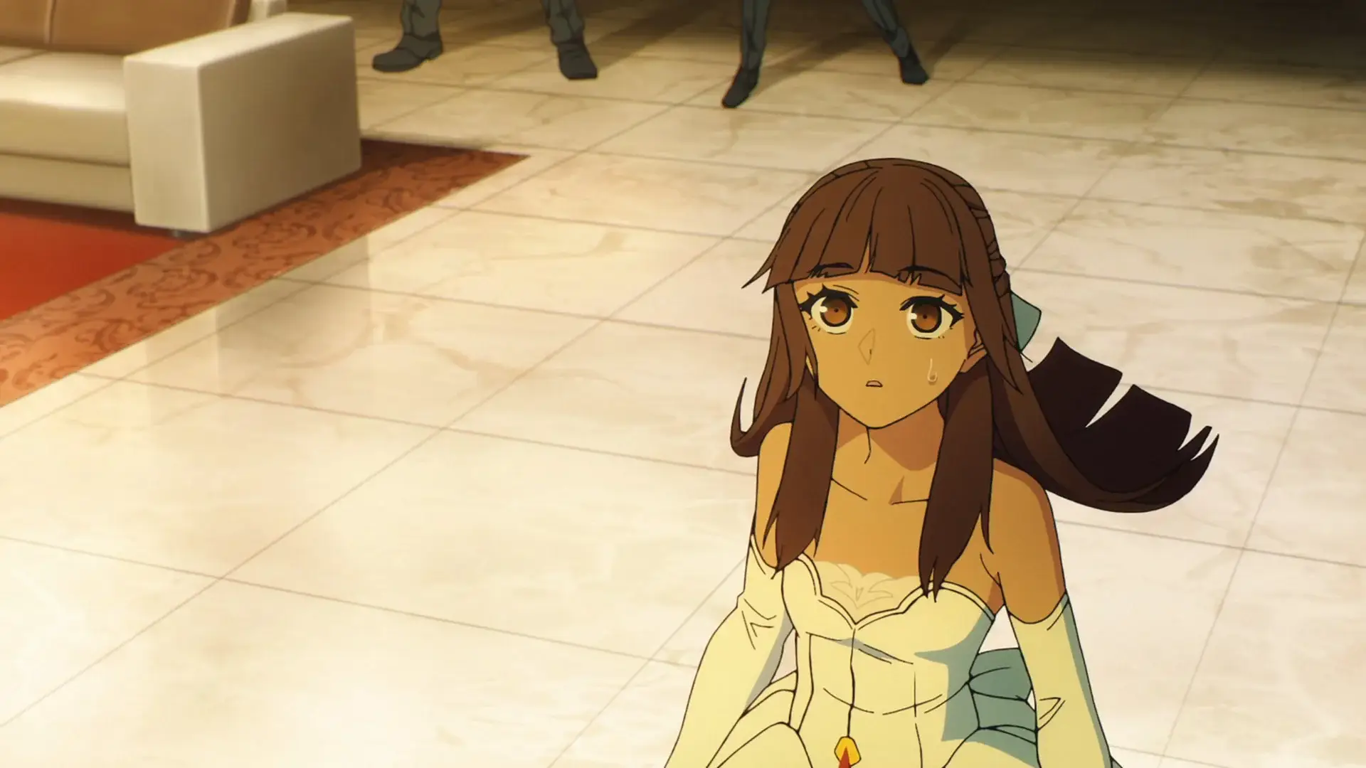 Poor girl, she's like in a place where she was not supposed to be.