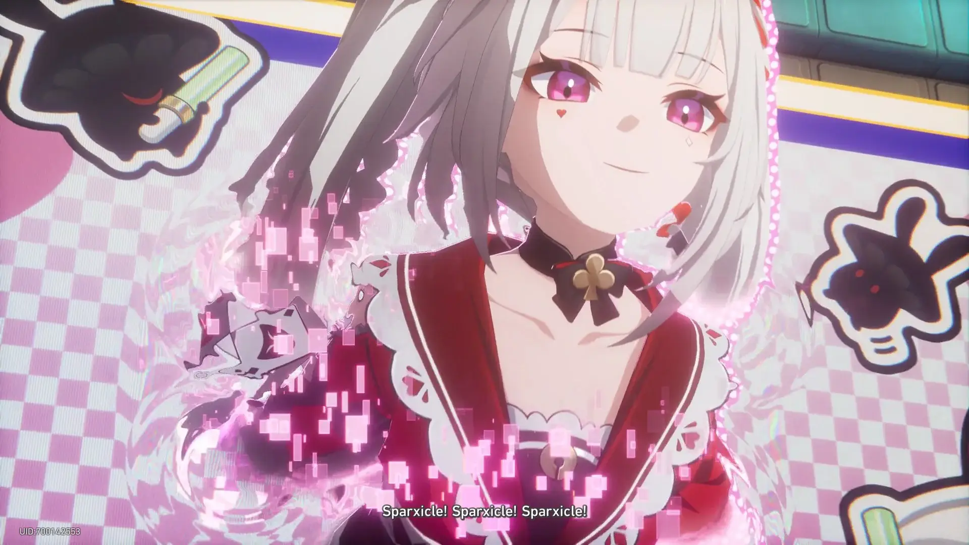 I wasn't expecting Sparxie to go out of the screen to fight with us. I do like the new design, but I'm curious to see one of her stream for real to see why she's popular.