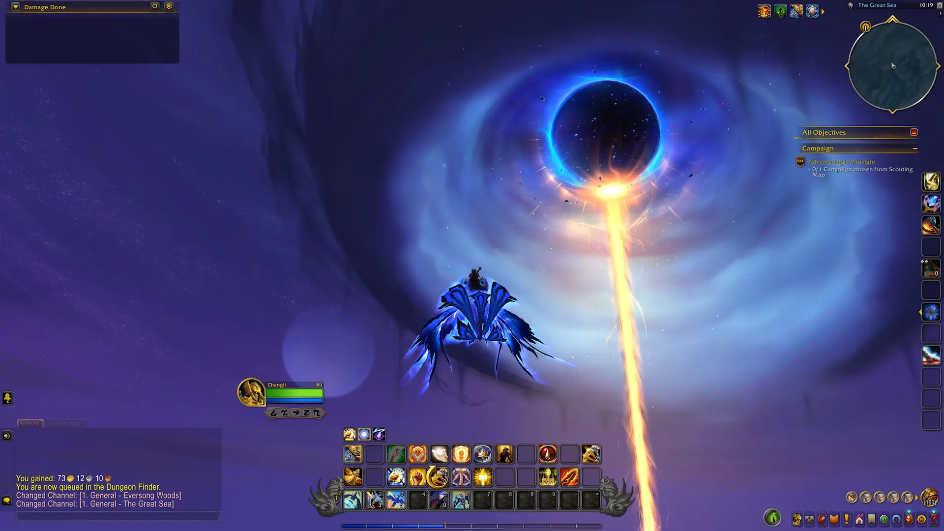 You better not fly straight into that void or the sunwell light, both will kill you off.