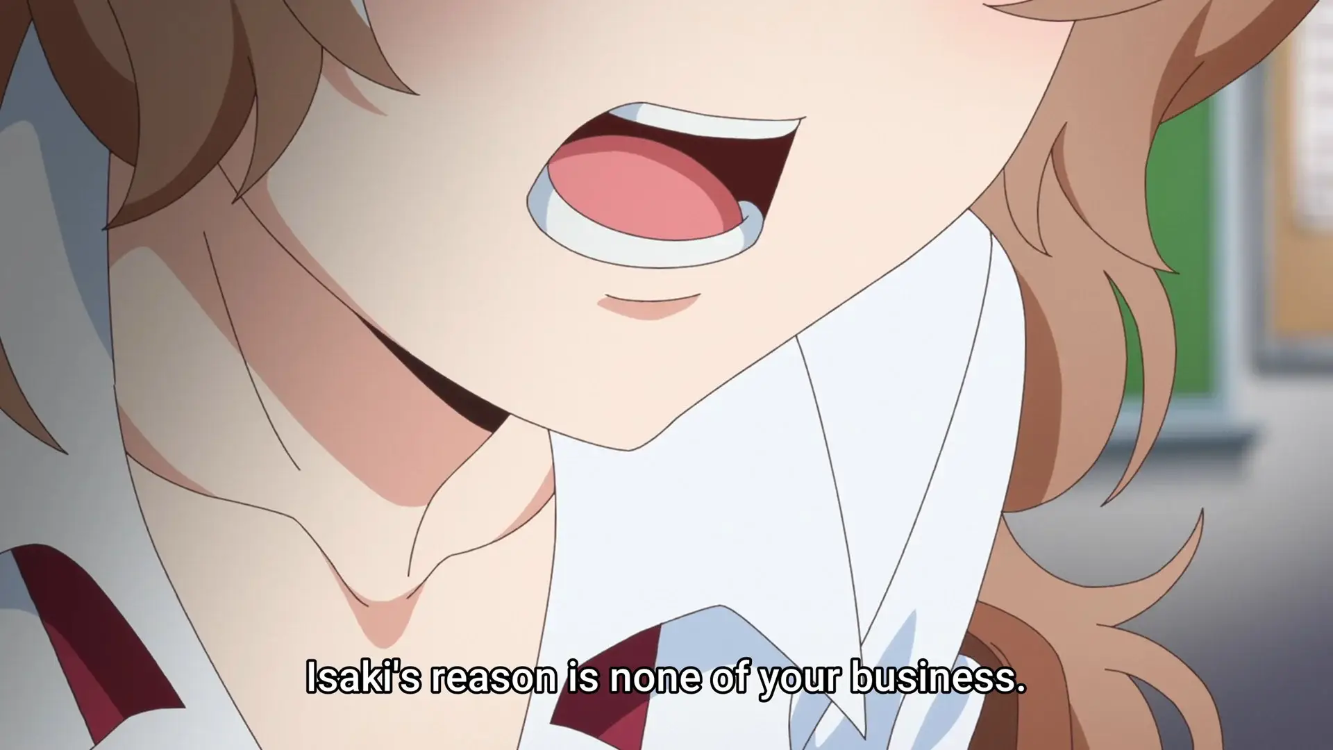 Admittedly she's right here. The face that Rei made could be linked to something that happened in his past