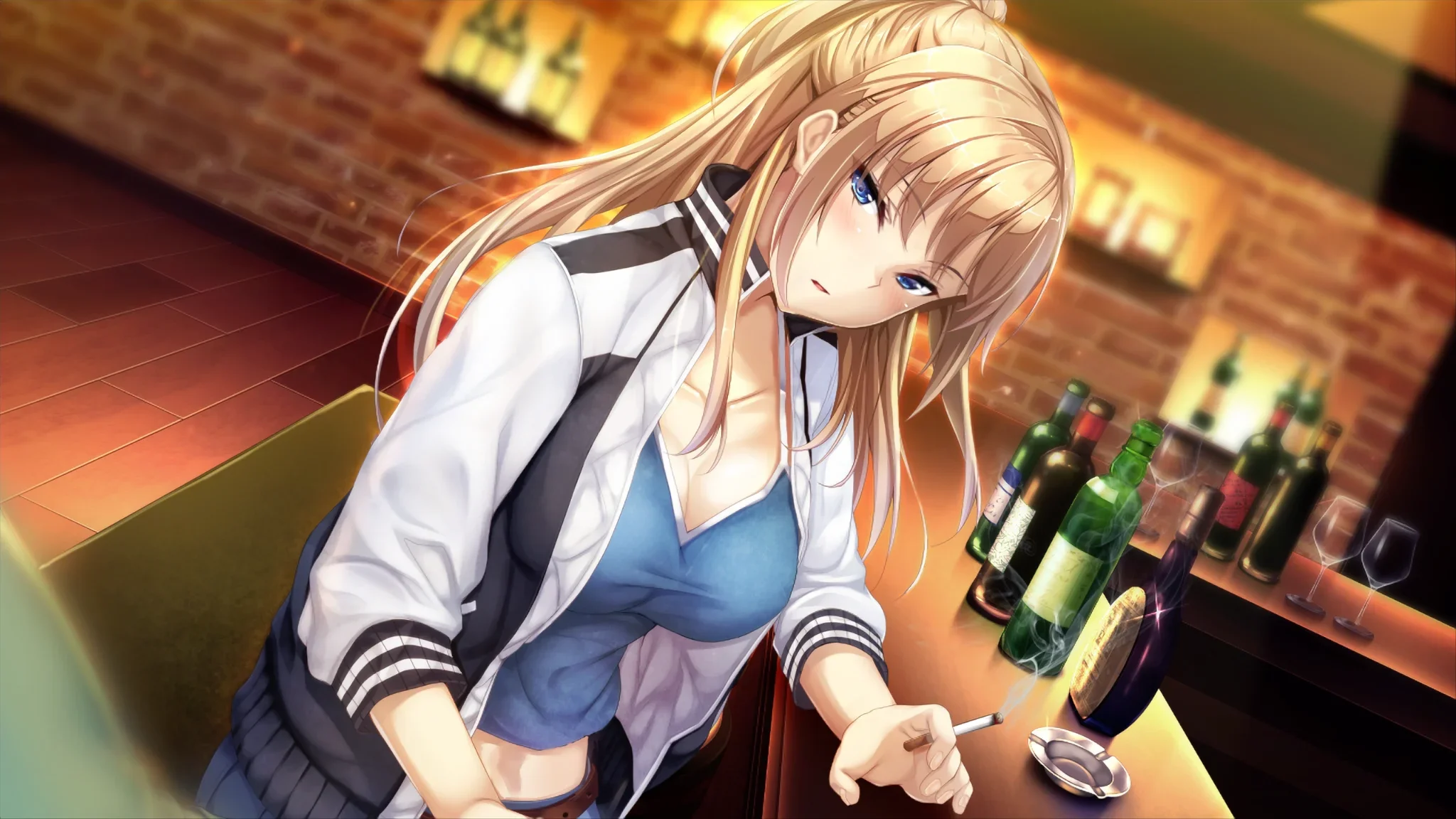 Asami looks hot here, but the cig is...unwelcome