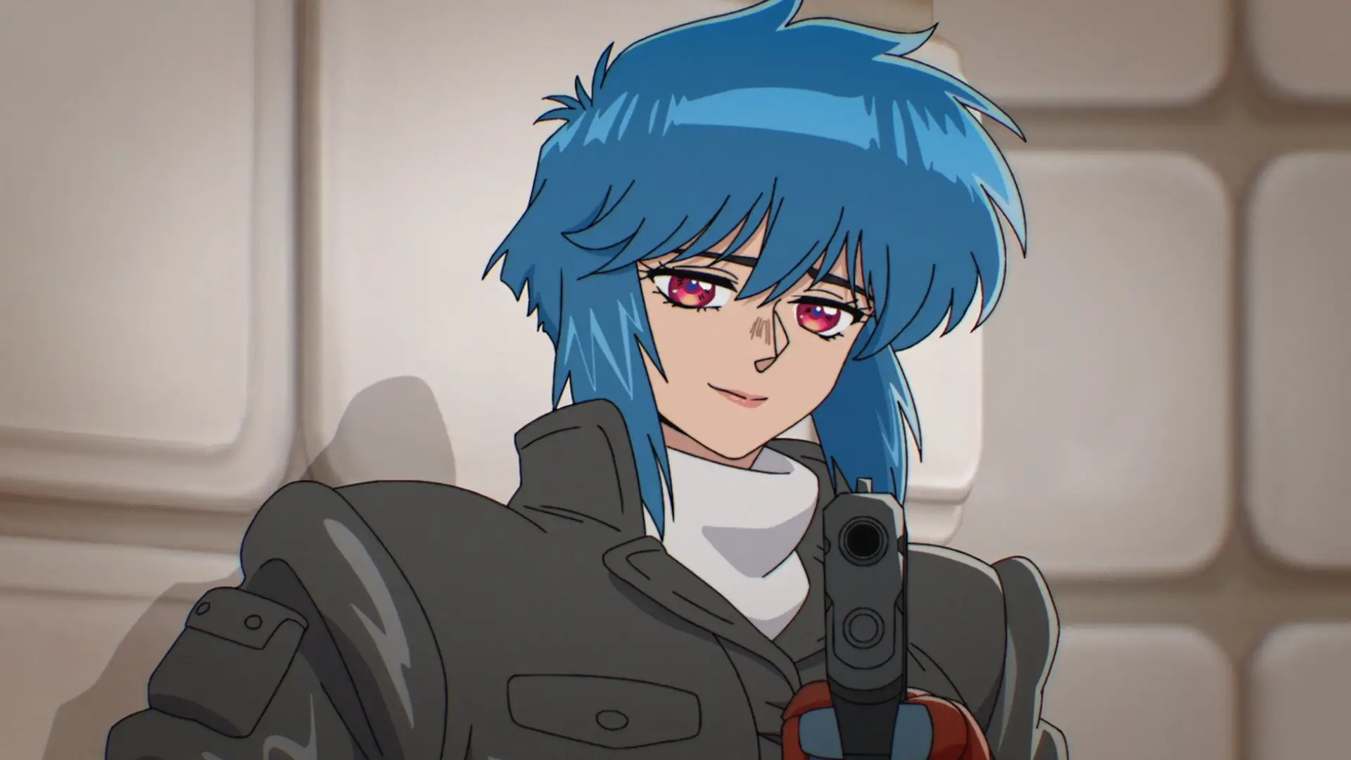 Motoko is not even angry, just unimpressed. He should've tried anything else but chasing her. Especially in that body.