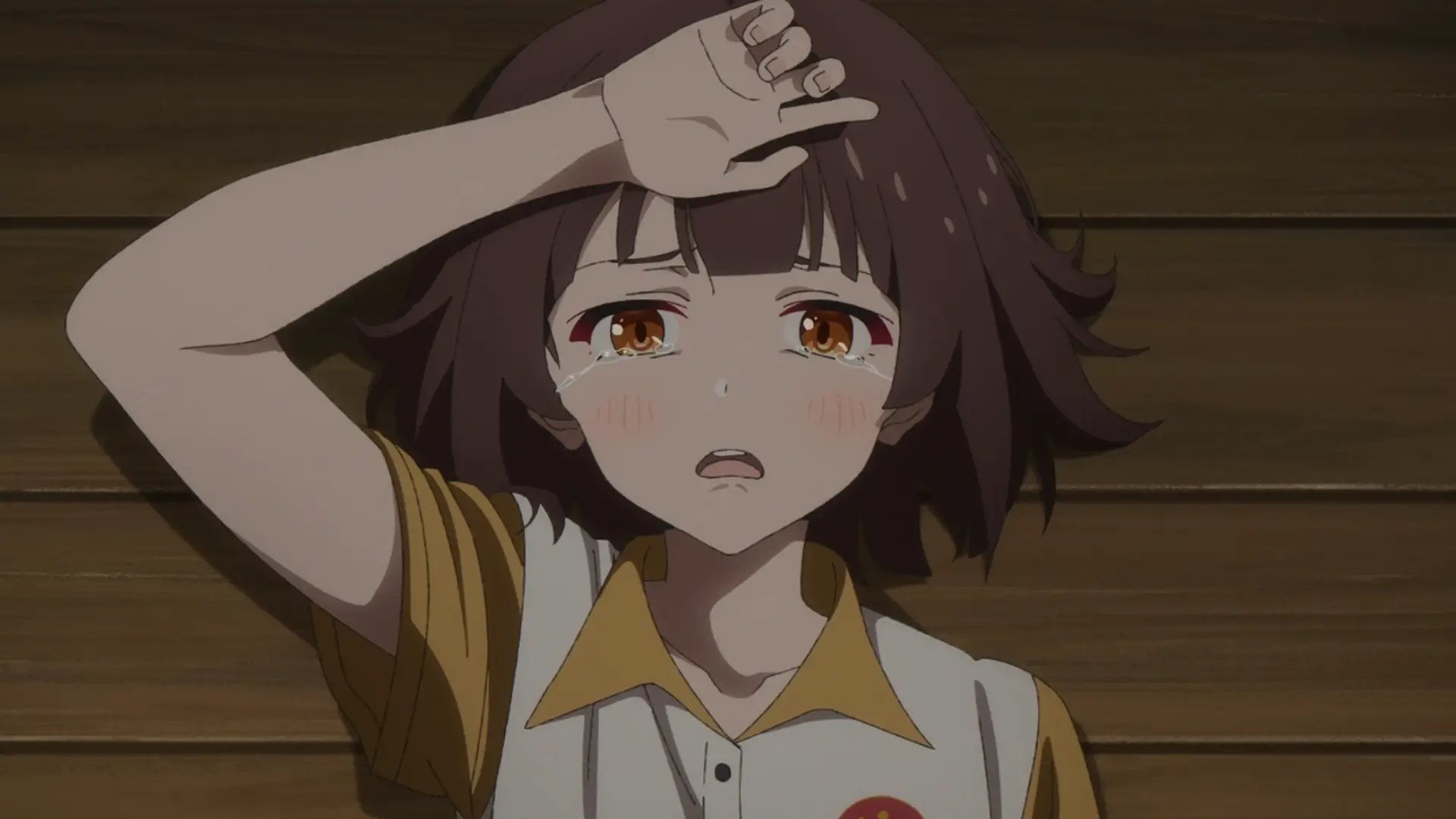 Watching Mizuka cry after all the pressure was pretty sad. Girl just arrived and has all the weight of the world on her.