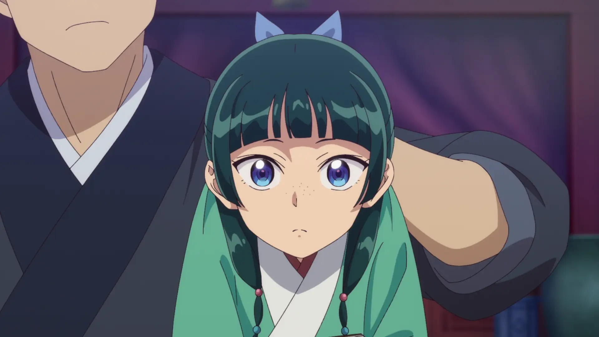 Maomao getting grabbed like a cat was probably the most adorable between the many scenes in this episode. It's nice to see you back Maomao!