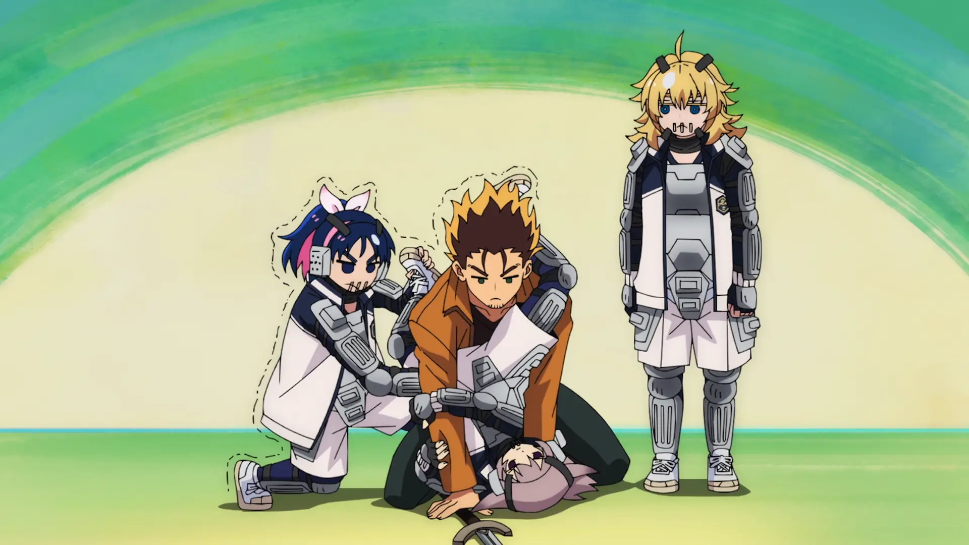 Yukine not wanting to let go and Aki being ultra jealous. Plus the awkward position. I kind of read it when she tried to grab him.