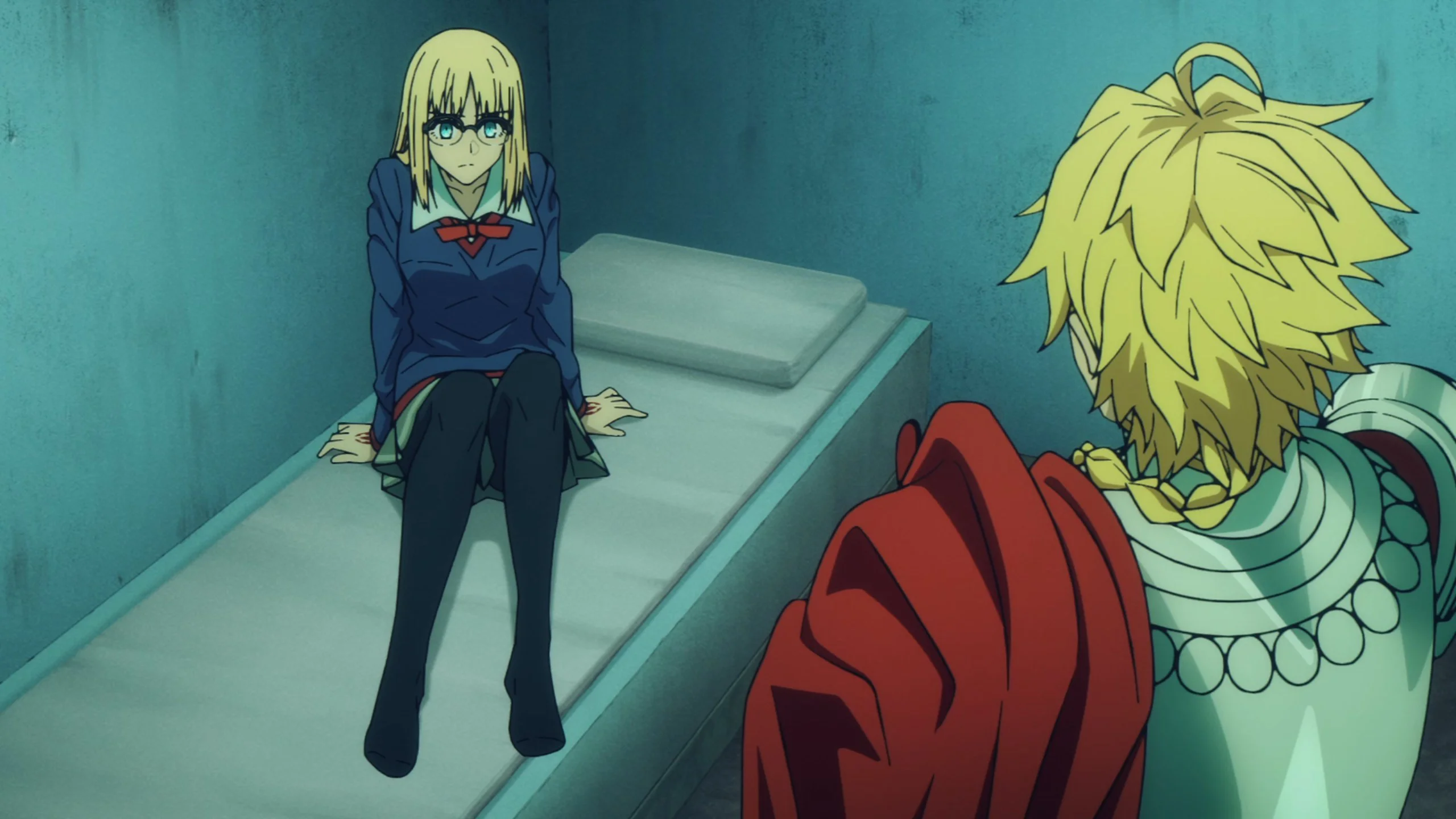 Saber using logic to fight Ayaka's unwillingness to stay around him.