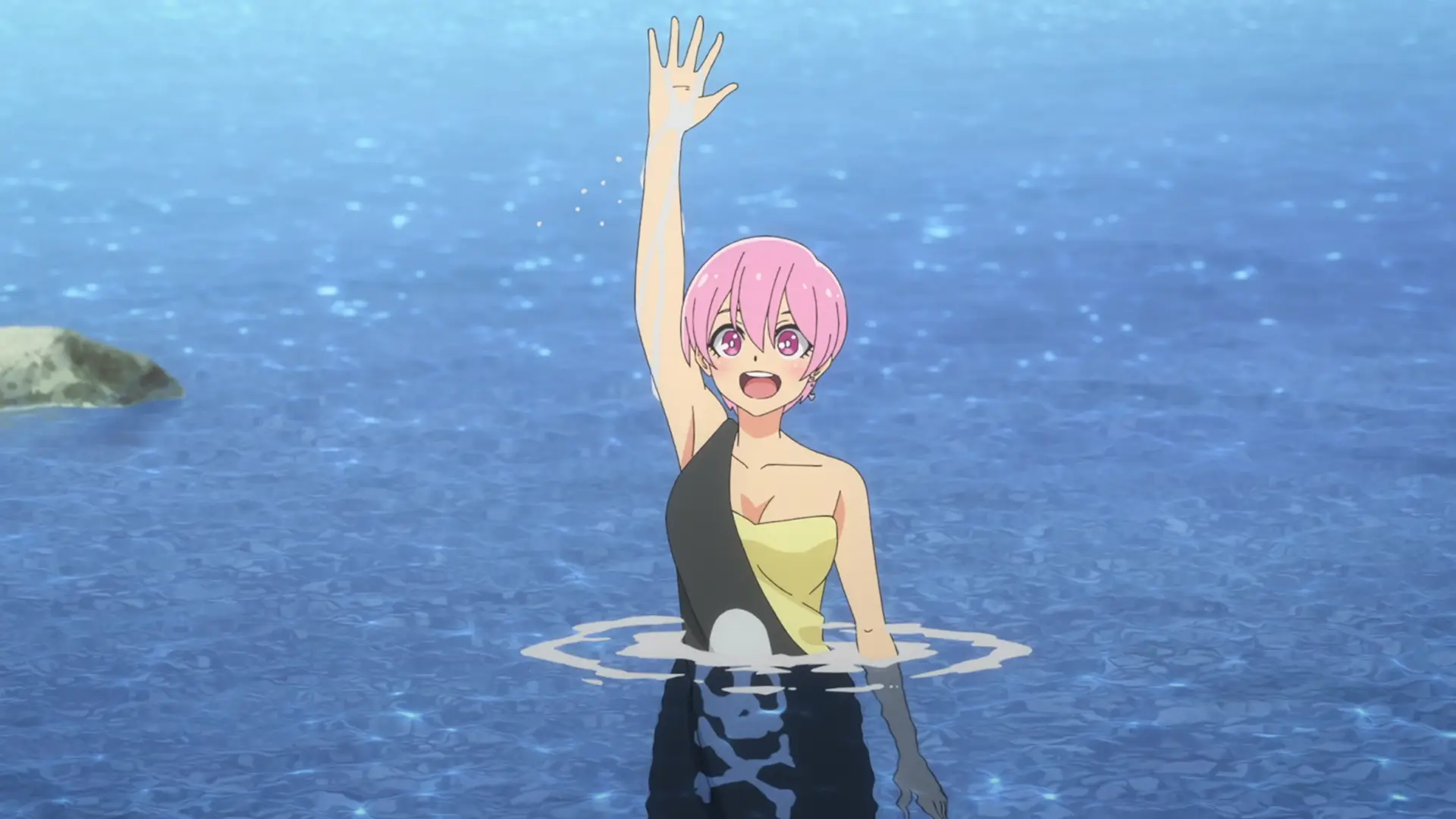 Swimsuit is fine, but what's that shirt Natsuki, come on it's not cool considering the whole zombie deal!