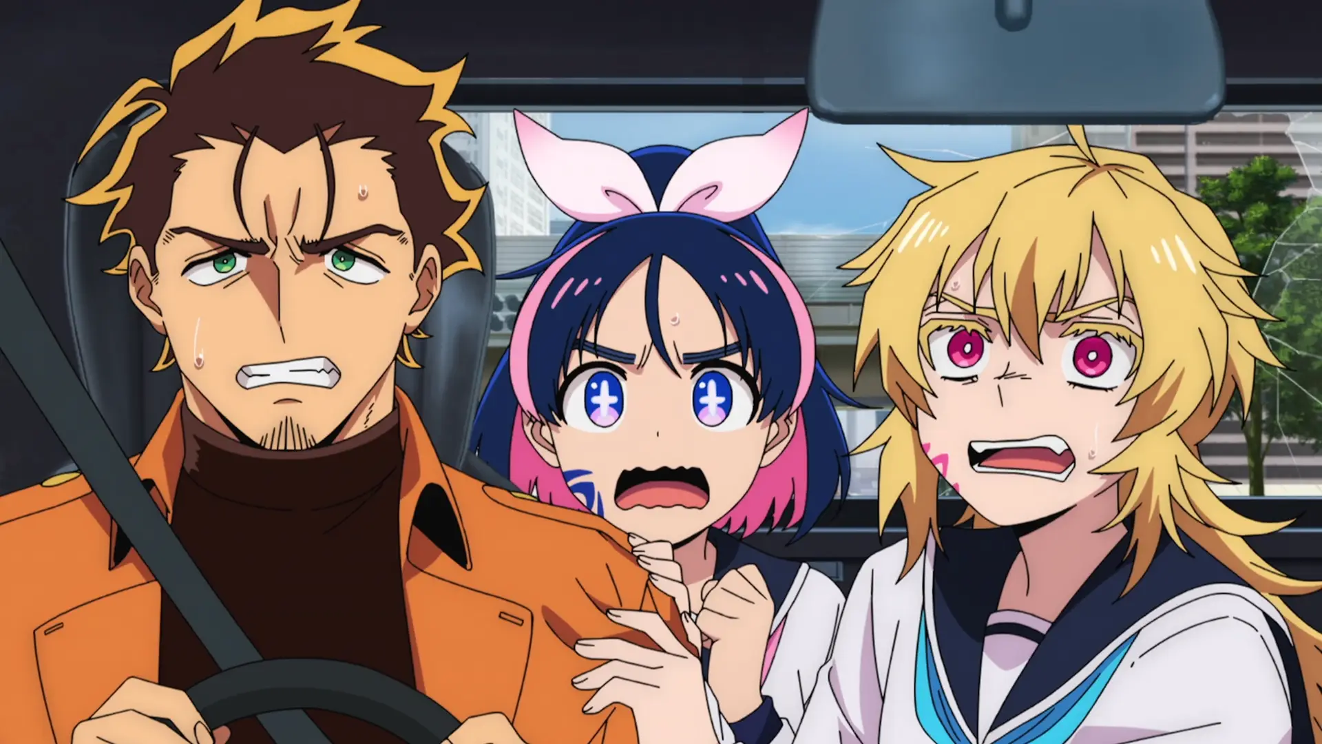 What did Aki, Seira and Yashiro see in front of their car? Only wrong answers please.