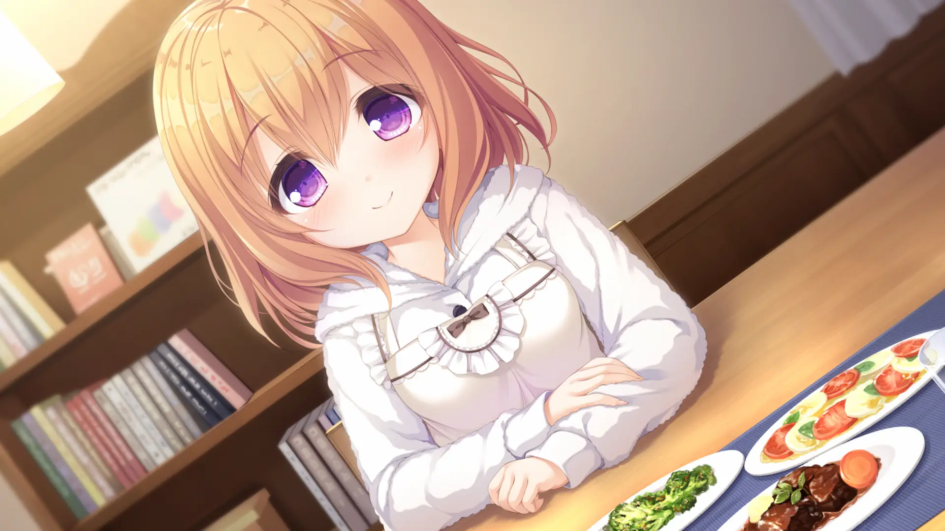 Alice cooked lot of dishes he likes to repay for his efforts. Honestly extremely cute scene and she looks a lot more mature in this picture, it has that "homely" feeling.