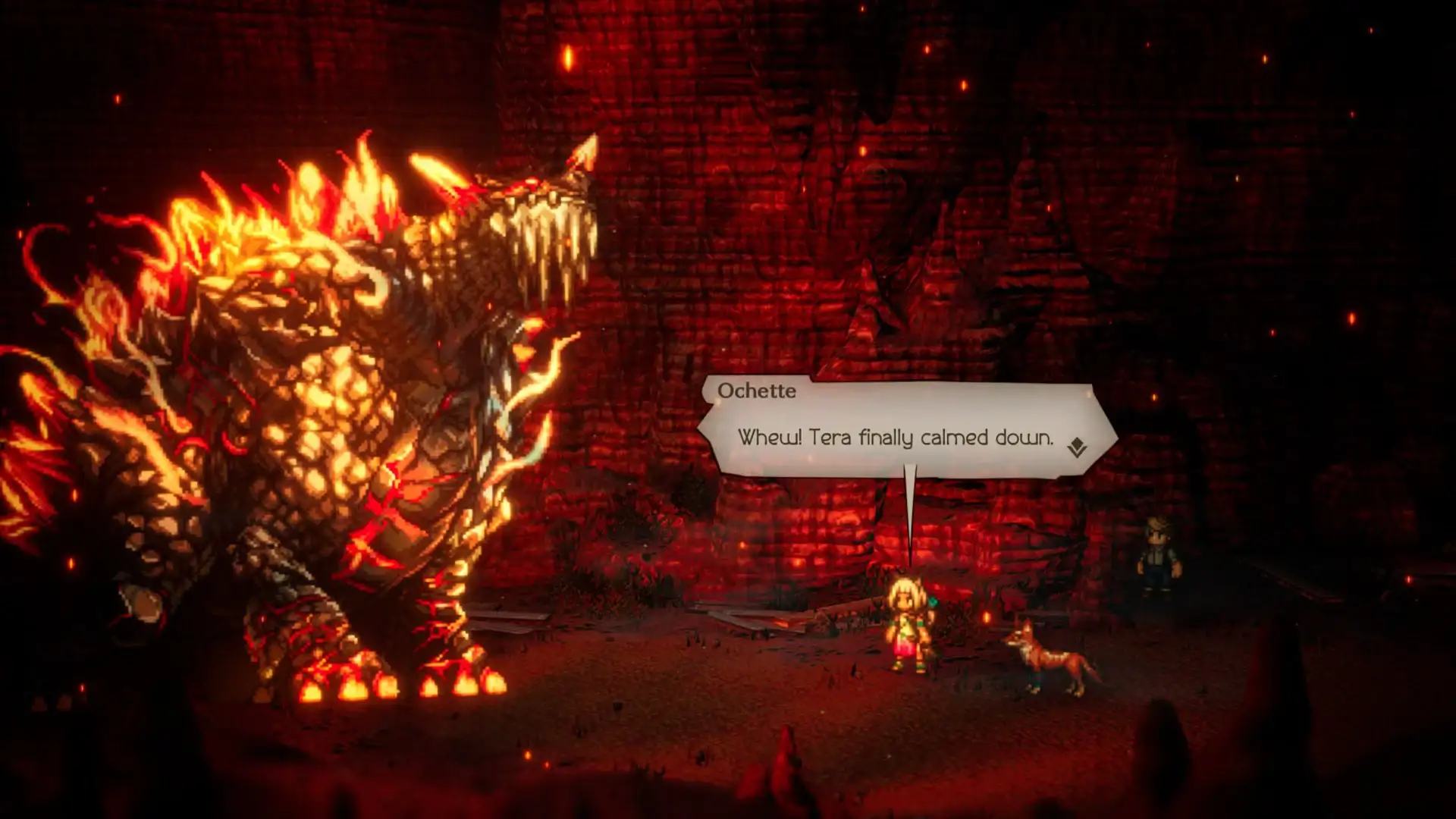 The battle against Tera was quite harsh. Maybe going in at level 27 (Except Temenos at 18) wasn't a good idea considering the suggested level was 28