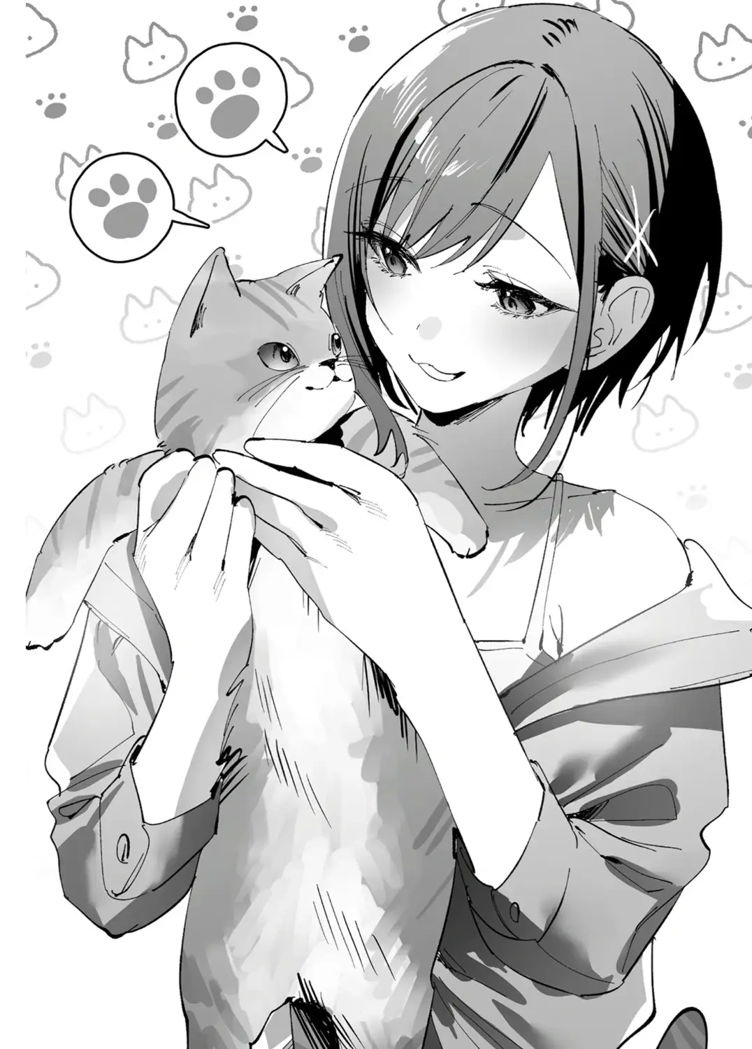 Hikari knows how to talk with cats! Well, at least it looks like she can fake it very well.