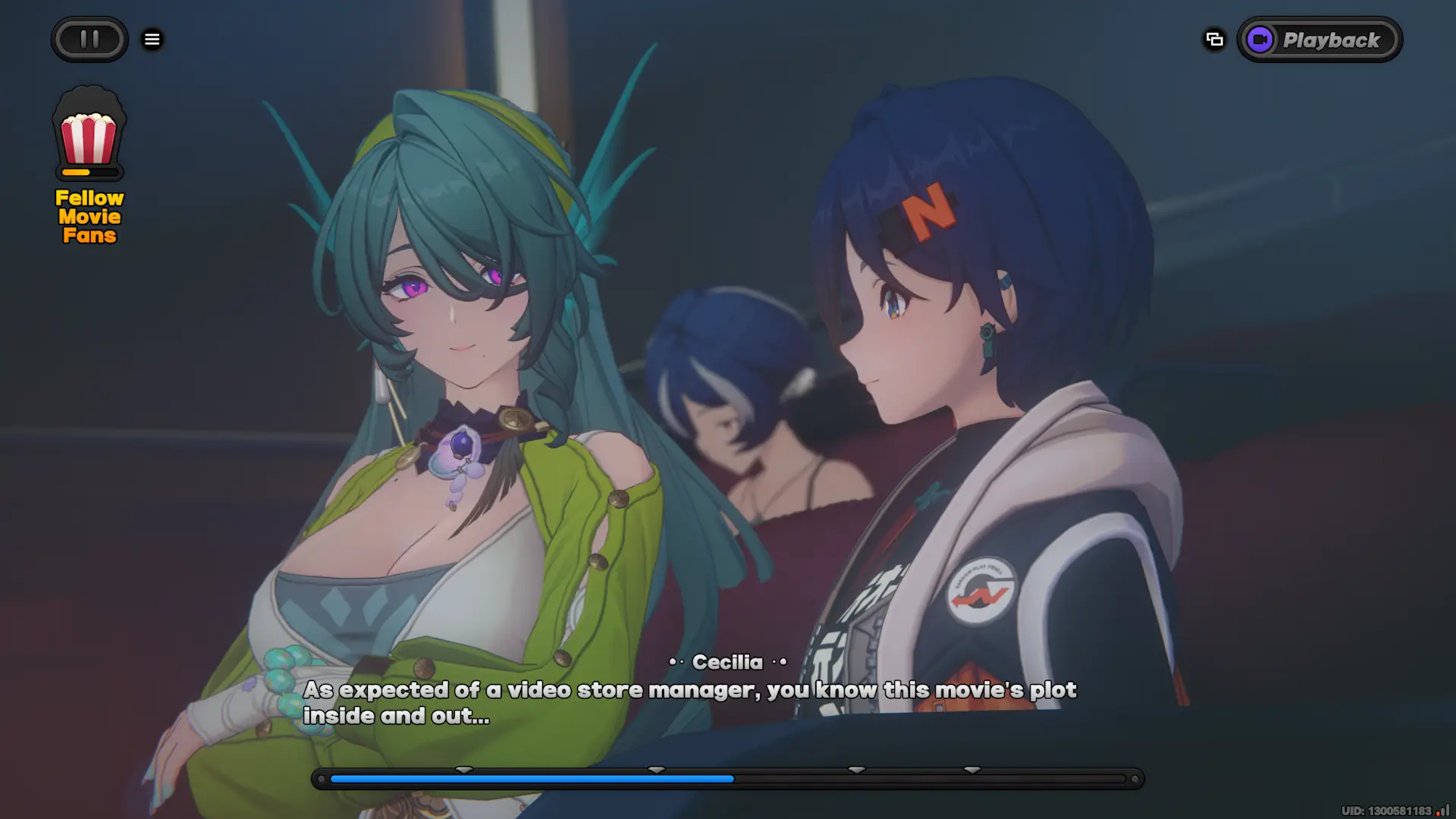 Cecilia, as expected, is like a mother figure and it showed in this scene too. I wish we could see more of her normal life with the three idols.