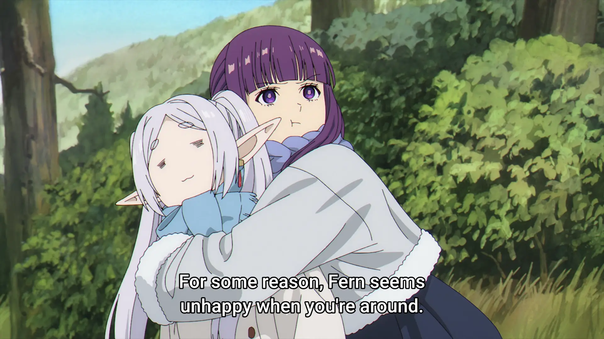 Fern's jealousy toward anyone approaching Frieren really makes my day every time. Fern really likes Frieren!