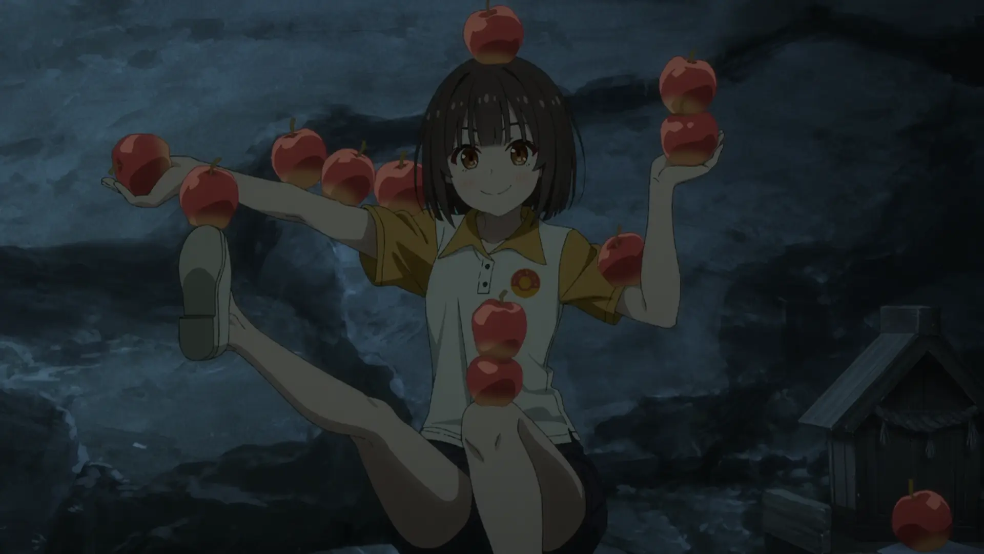 Mizuka has apples! So many apples! Ignore the source from where they come from, that's not relevant for our discussion now!