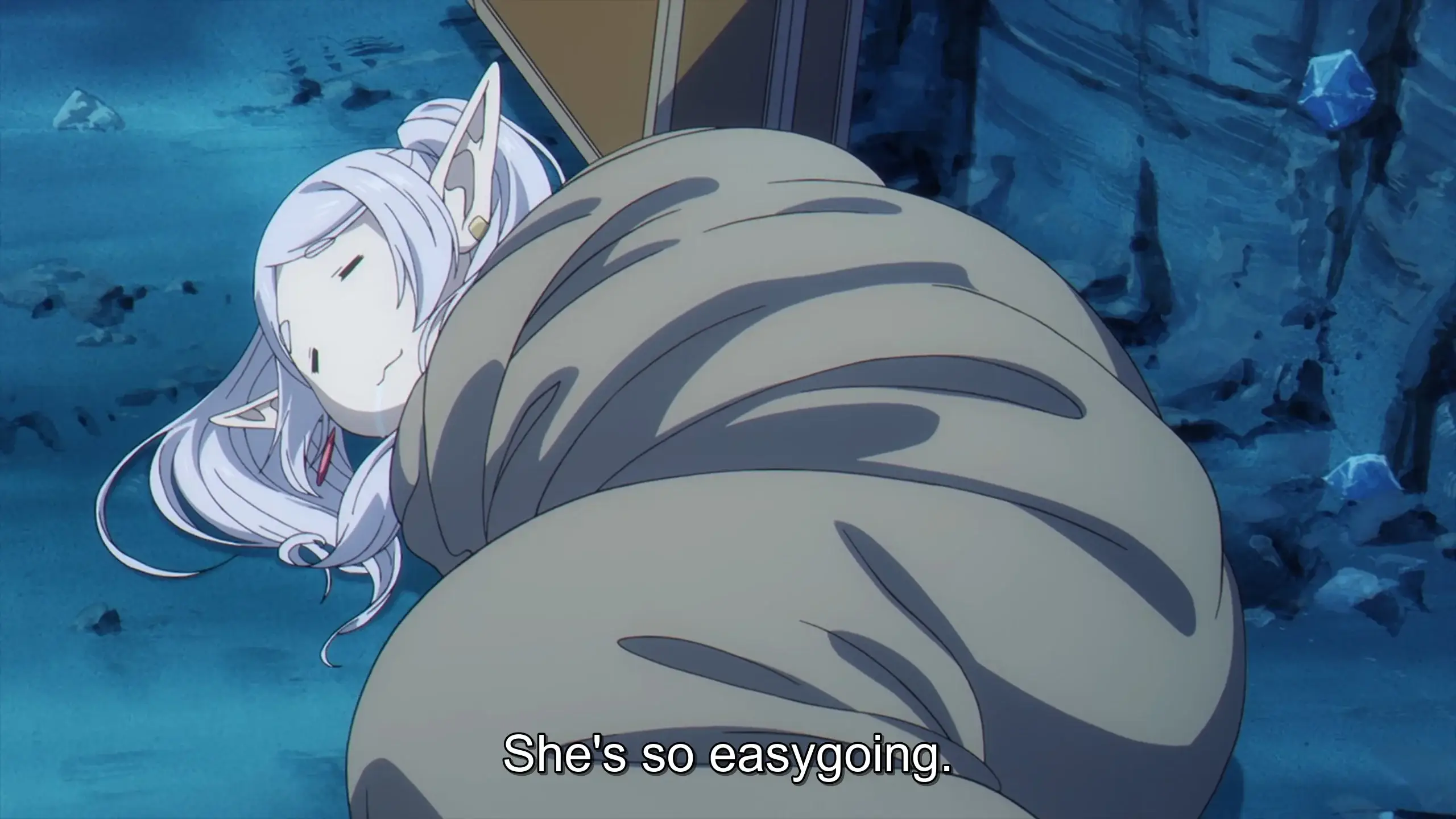 Look how she's happily sleeping in a terrible place!