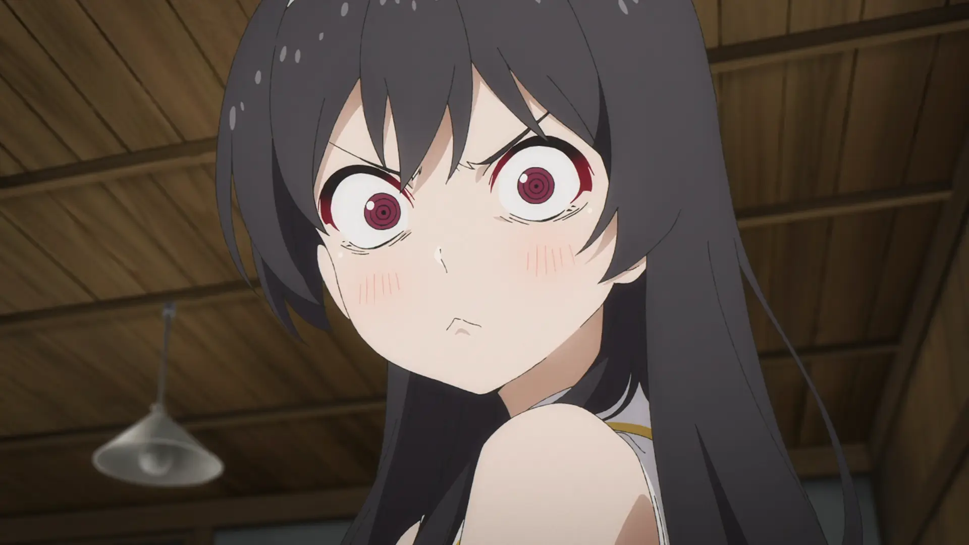 Just look at what an angry face she does when she noticed that her wife is being stolen. Ouka truly is the yuri heroine of the season.