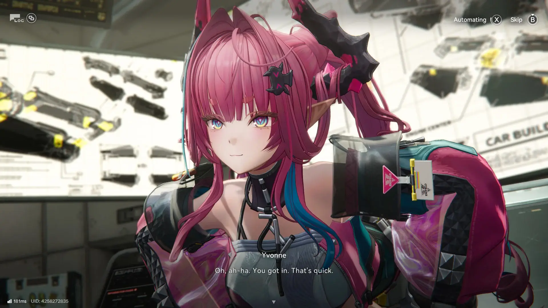 Yvonne as a character feel like the typical weird scientist, but a bishoujo at the same time. Let's see how she interacts with us.