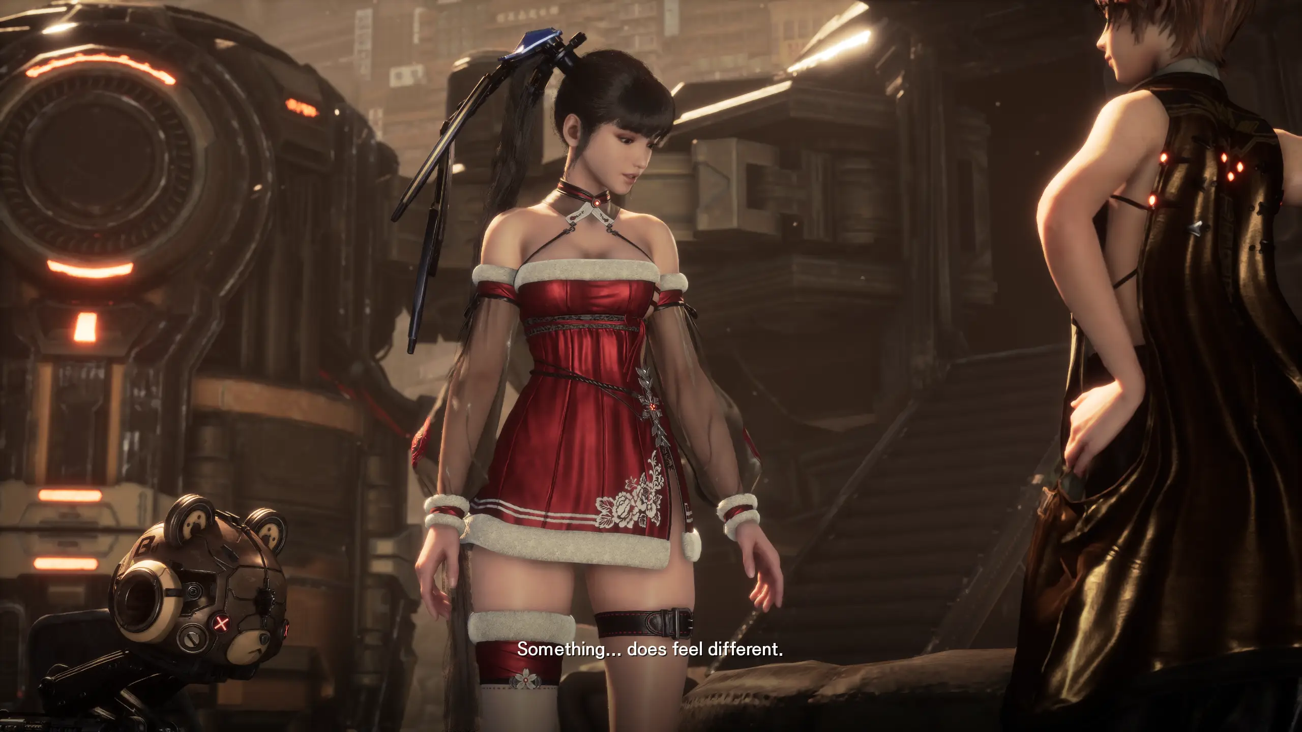 There's plenty of costumes to go around in Stellar Blade, many are quite interesting like this miniskirt santa Eve. She looks great, but watching her fight like this...