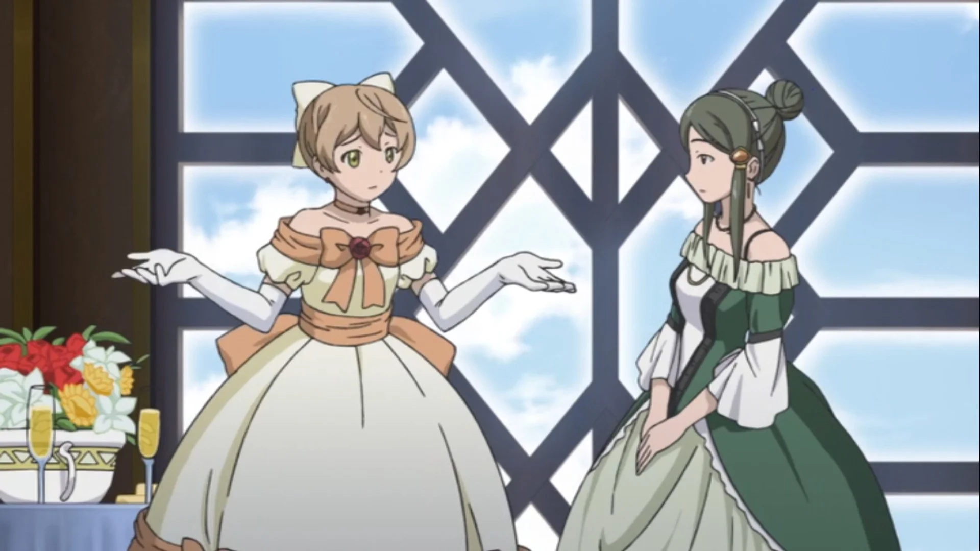 Totally out of place with those dresses