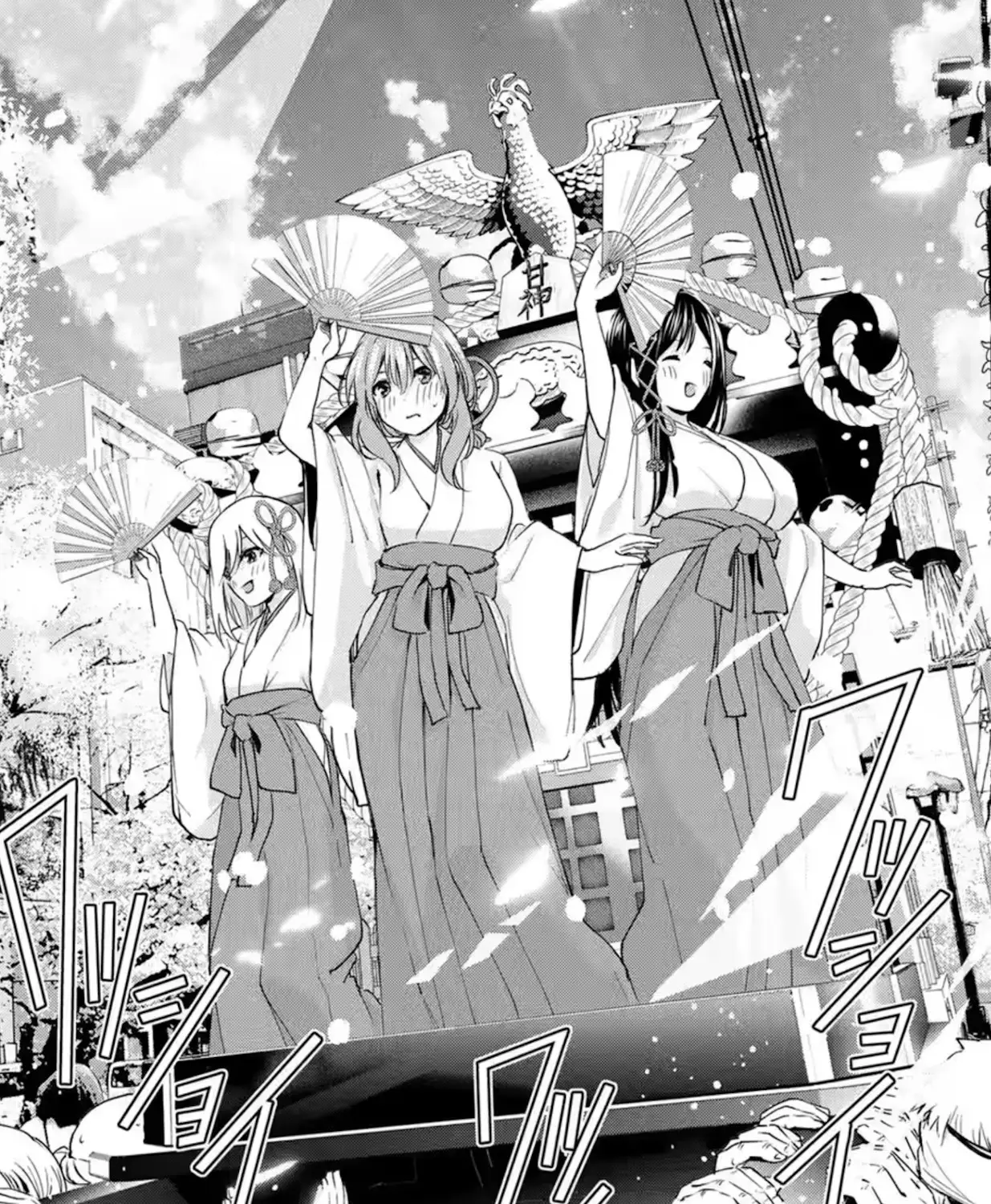 Putting themselves on a shrine and start dancing? Now that must be embarrassing...especially for someone like Yuna that doesn't seem you know...