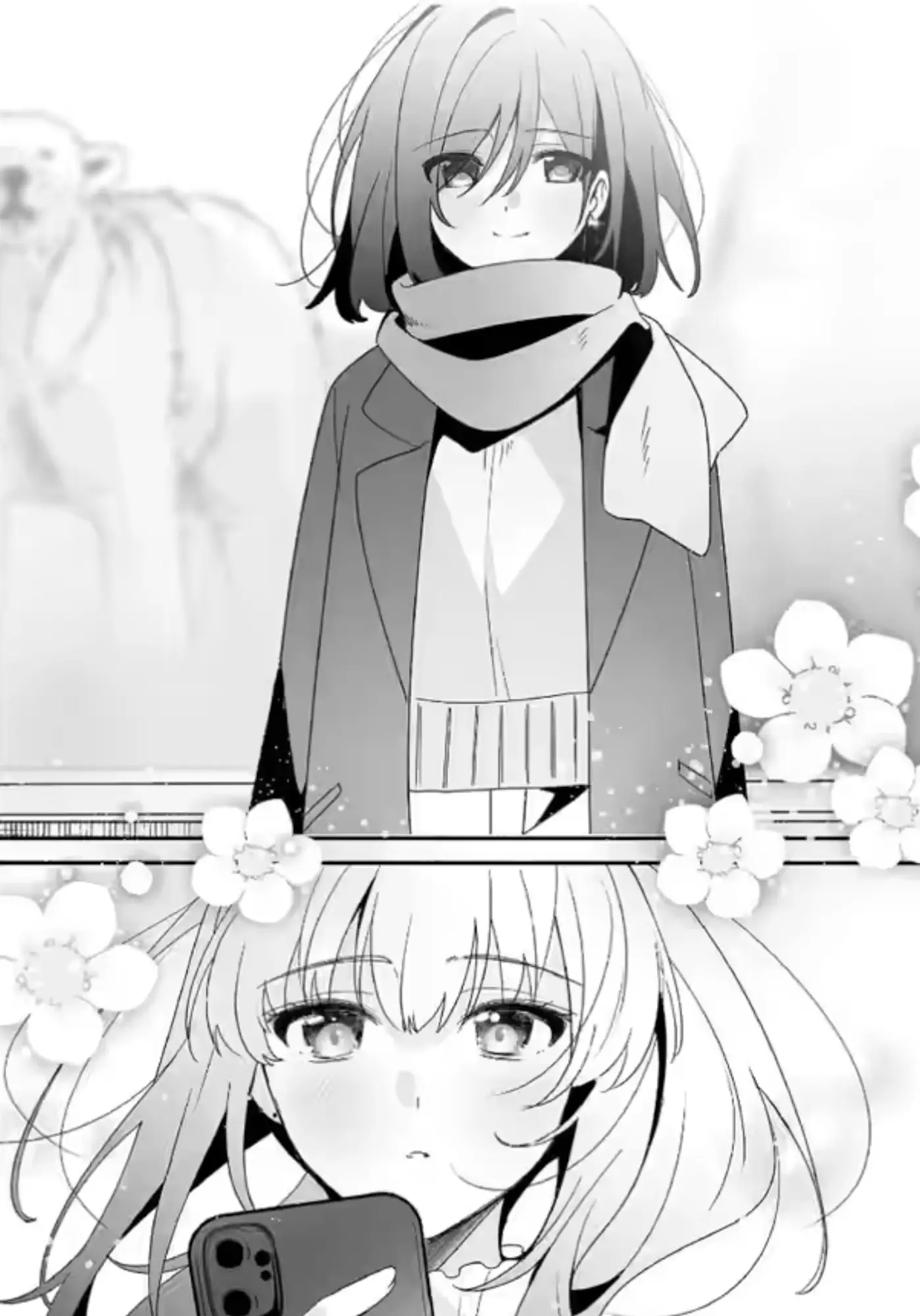 Hazuki falling in love yet again while making a photo of Miyagi. You can see in her eyes the reason slowly leaving her body.