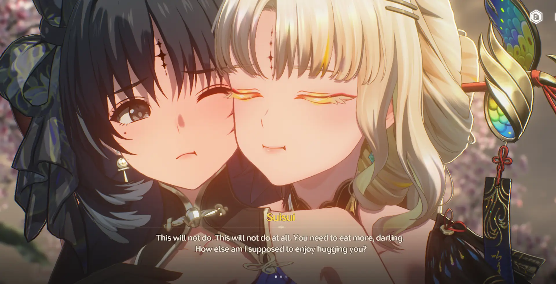 Skinship between siblings is important and Suisui is not one to hide that. Just look at how closely they're hugging!