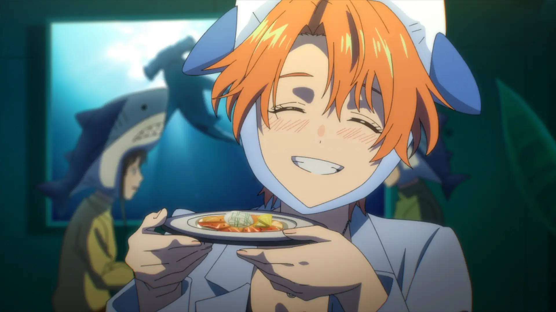 This is a 100/100 points smile out of Kyouko. Probably the best shot we got out of the episode if it wasn't for that headpiece.