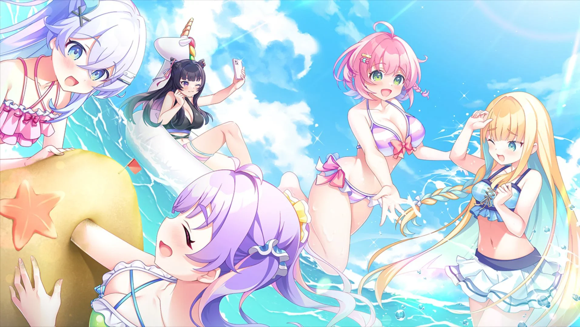 Full cast in swimsuit! *hides Ayako*