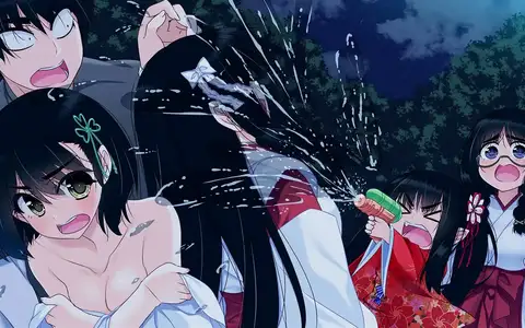 Kohime is angry at Haruko/Riri because they were love-love with protagonist at her shrine. It's a sacred place!