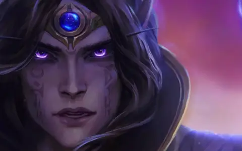 Xal'atath in the cinematic where she reveals her origin to the Ethereal's leader. She looks absolutely stunning, Blizzard still delivers on the art department.